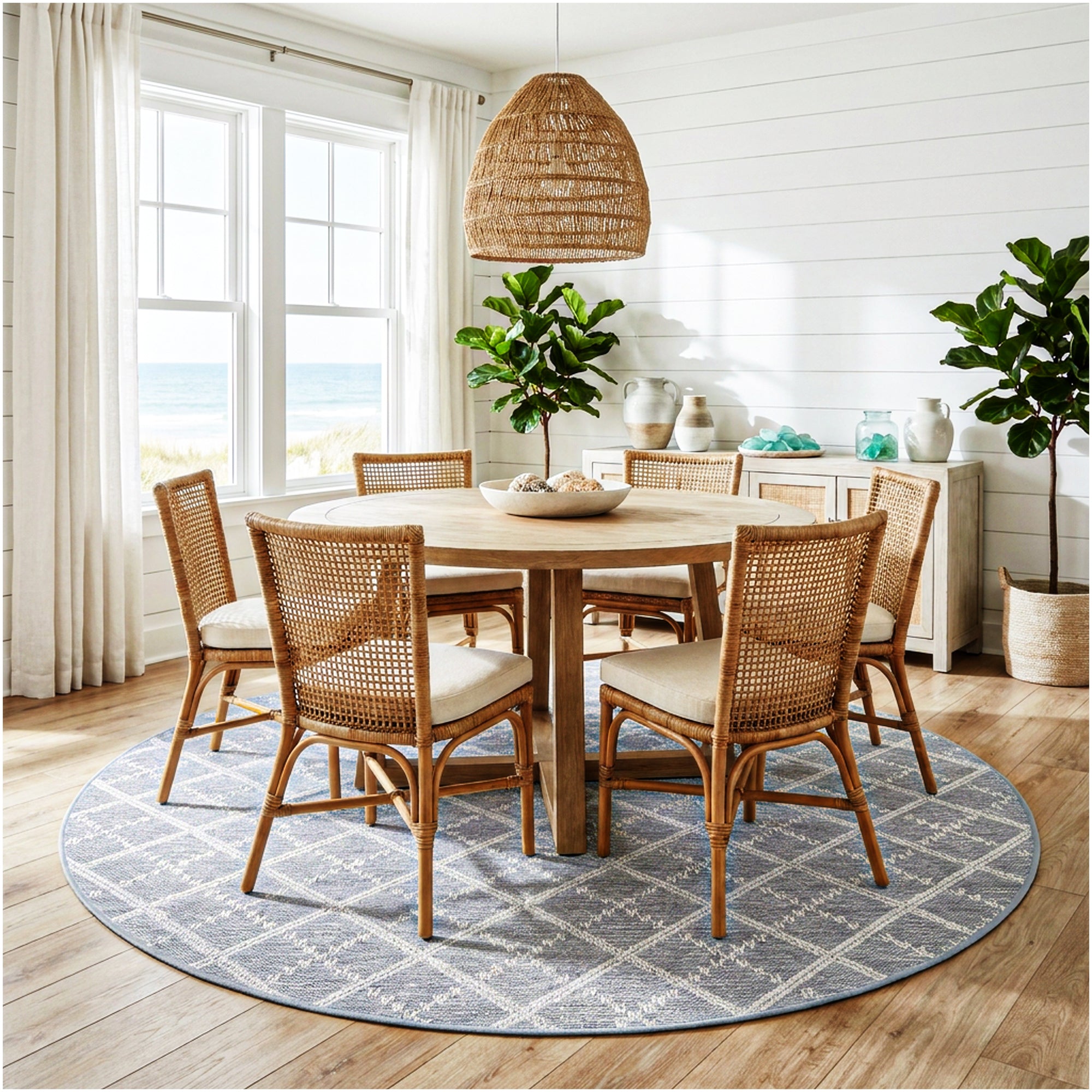 Sea Bright Sea Mist Blue Indoor-Outdoor Patio Area Rug – Custom Cut
