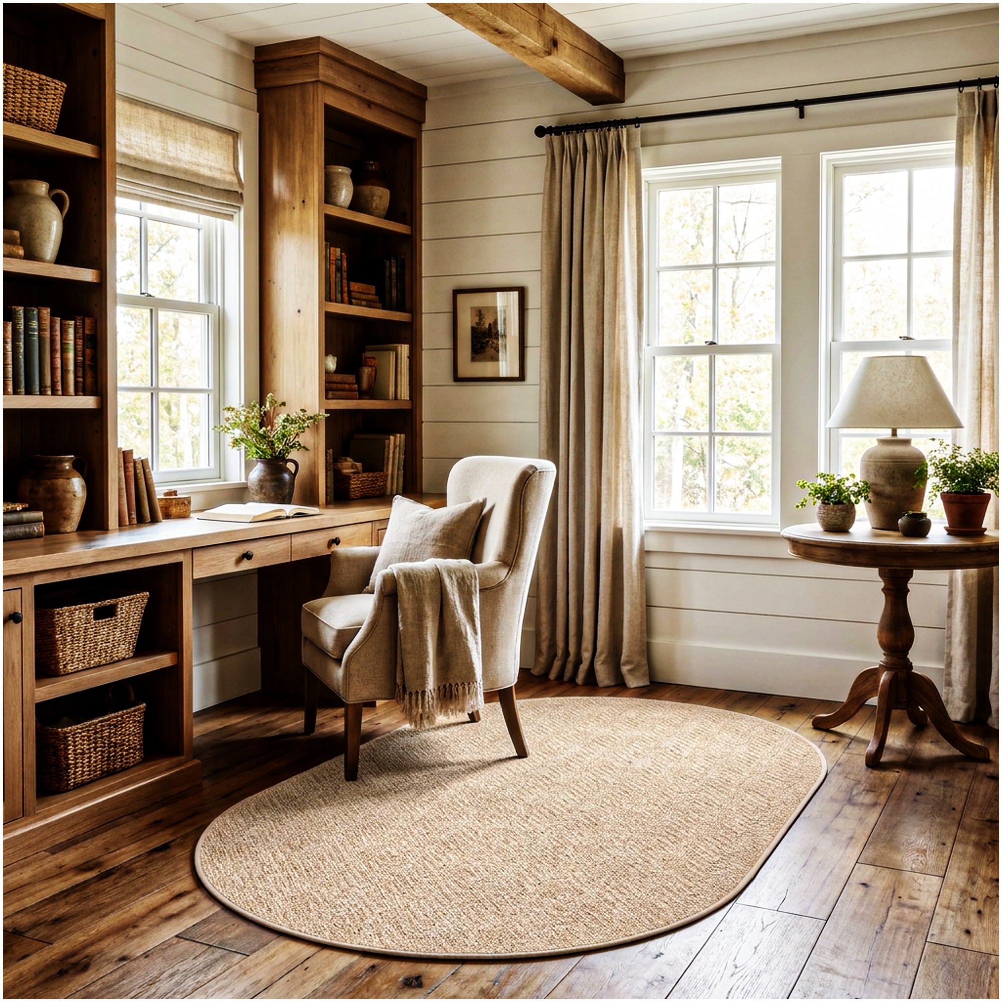 Neutral Geometric Weave Indoor Area Rug | Standard Sizes & Colors