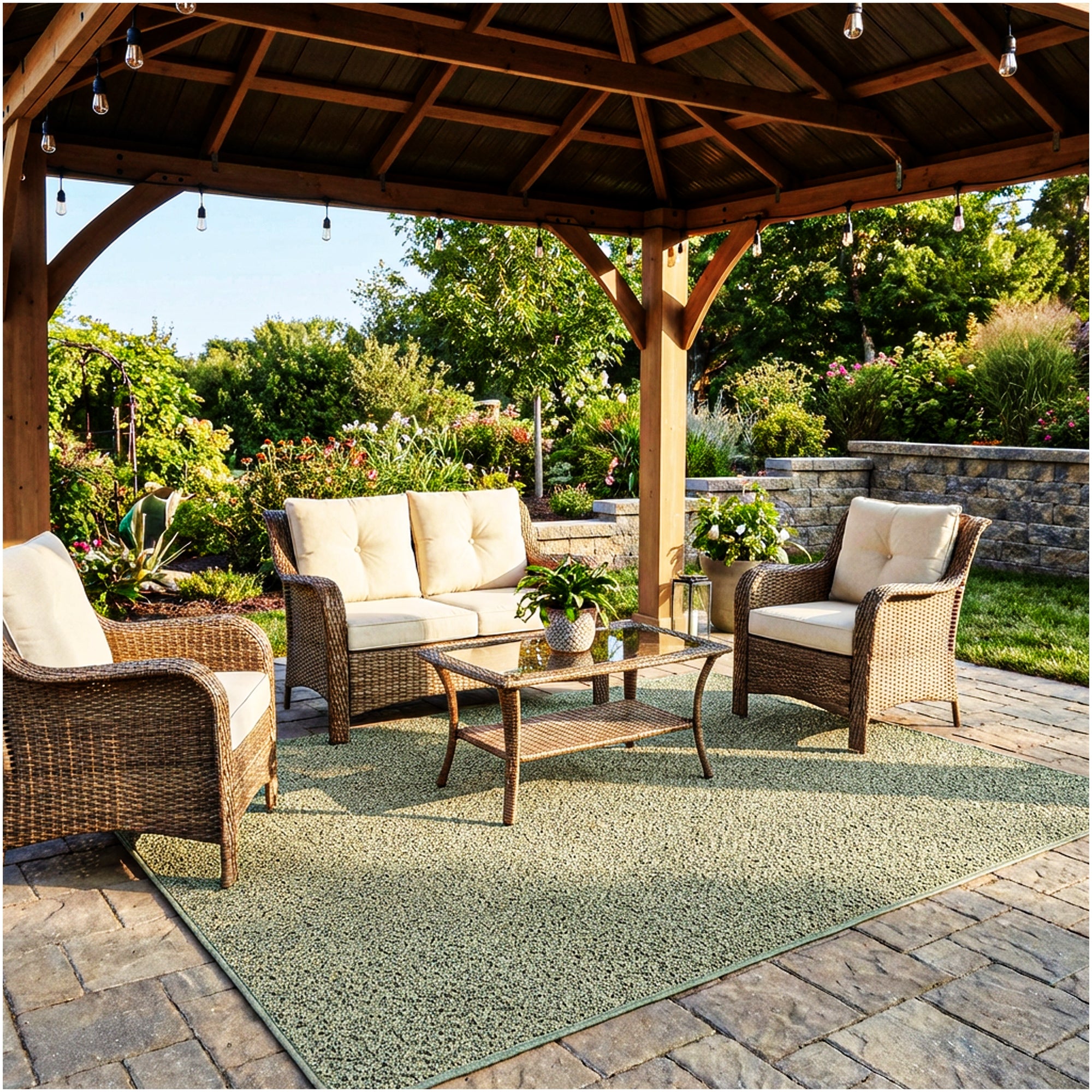 Natural Path Indoor/Outdoor Area Rug – Custom Sizes, 6 Colors