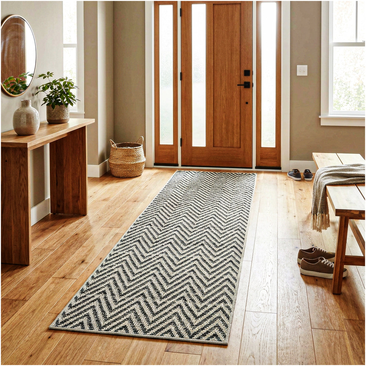 Tortola Chevron Indoor-Outdoor Area Rug | Custom Sizes Available