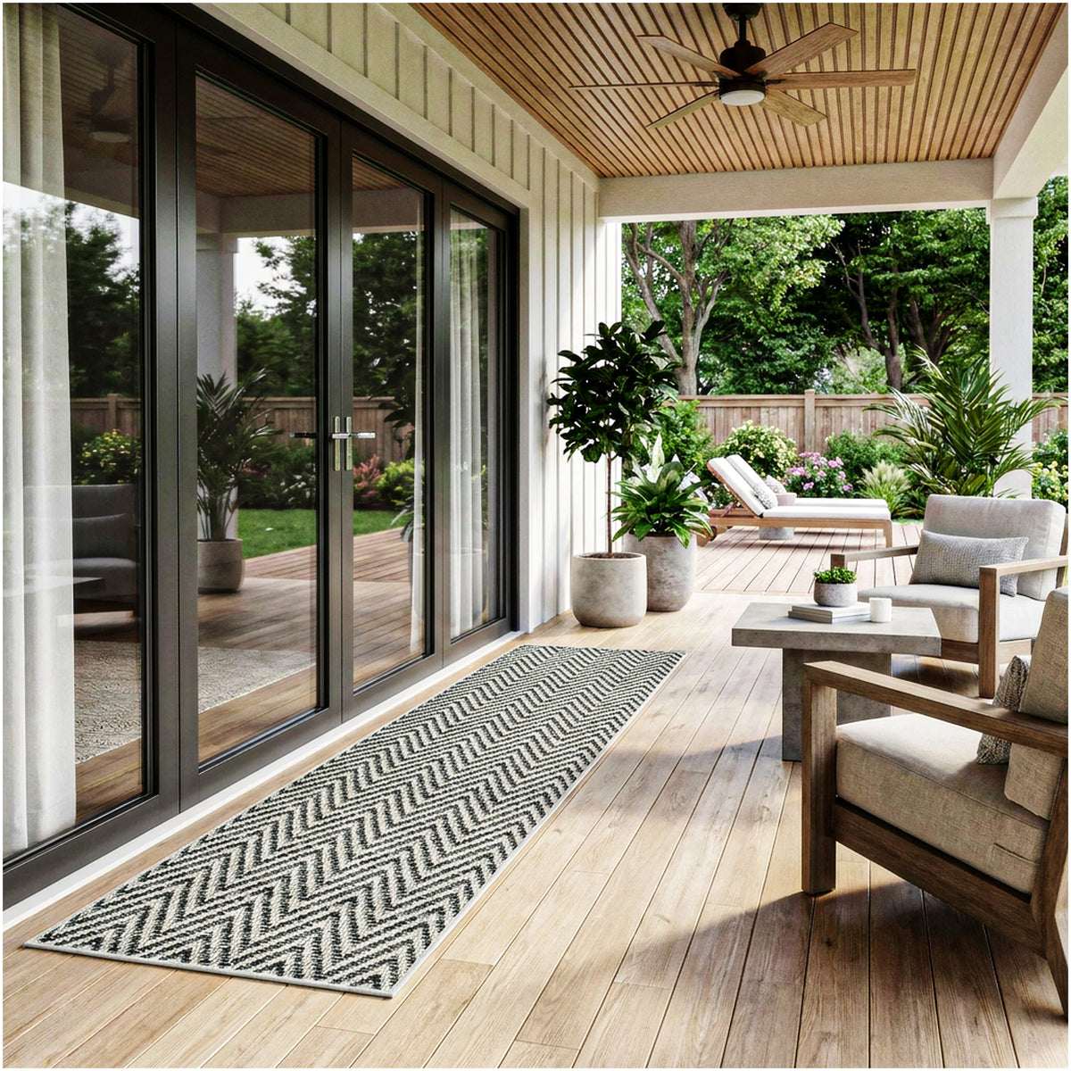 Tortola Chevron Indoor-Outdoor Area Rug | Custom Sizes Available