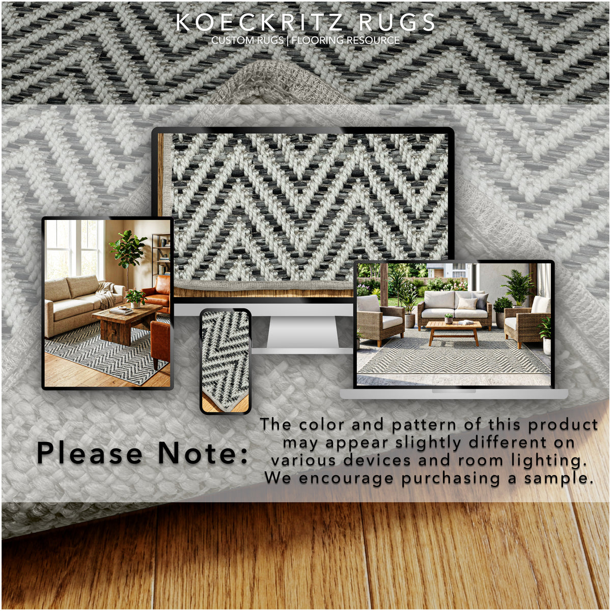 Tortola Chevron Indoor-Outdoor Area Rug | Custom Sizes Available