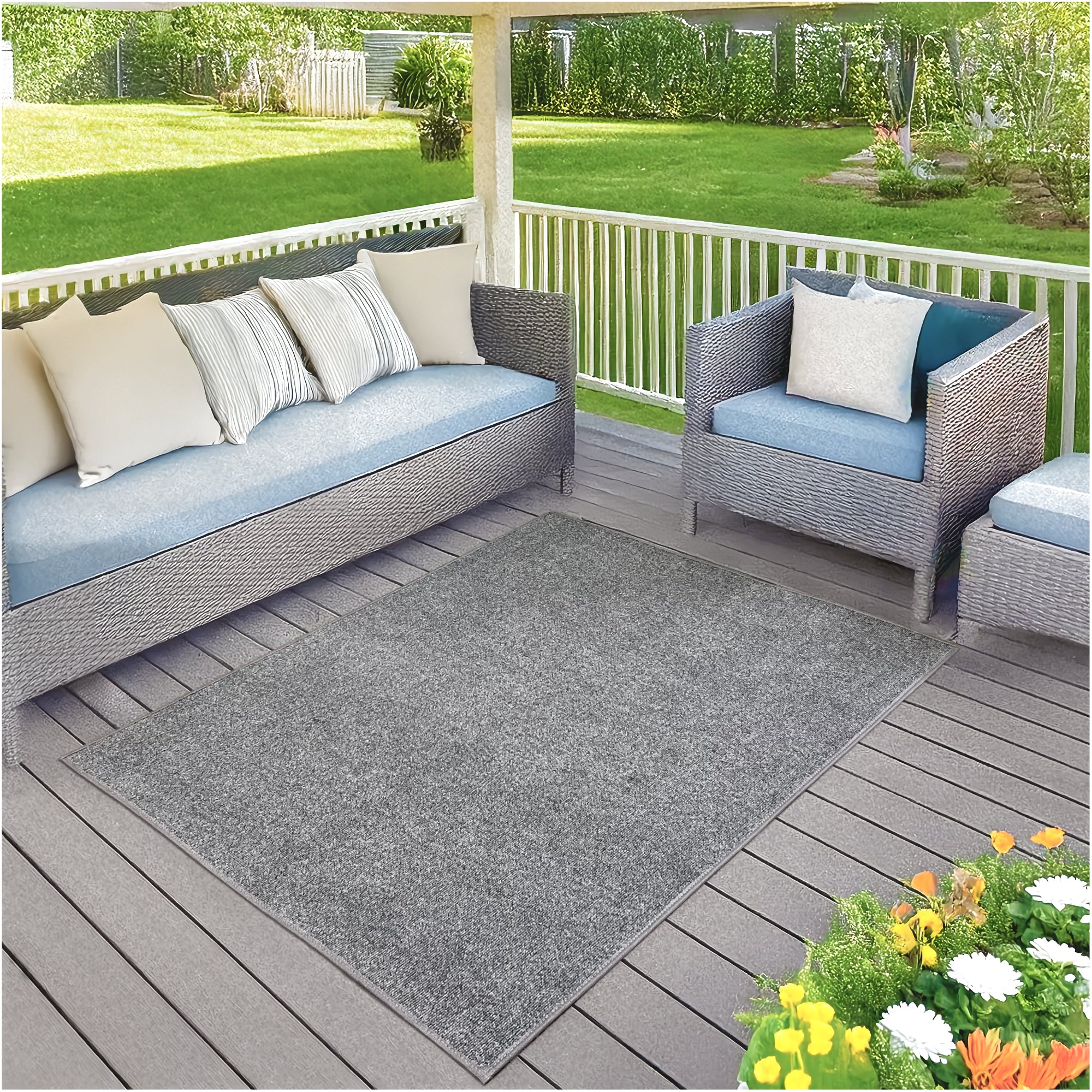 Roanoke Rib Indoor-Outdoor Area Rug in Custom Sizes - Sample