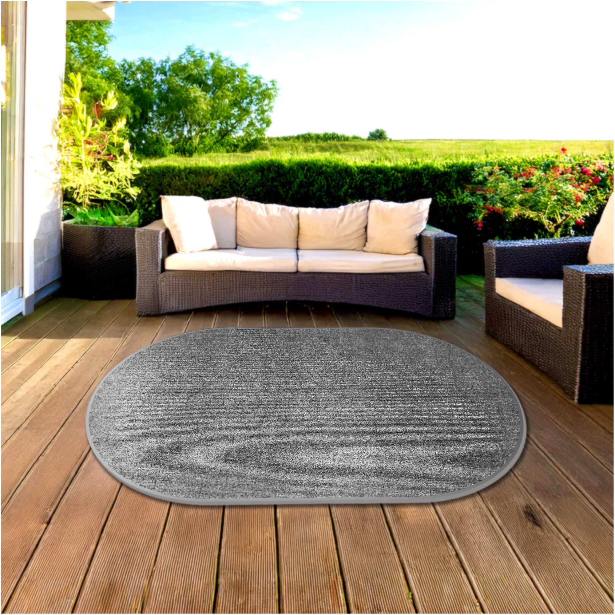 Roanoke Rib Indoor-Outdoor Area Rug in Custom Sizes - Sample