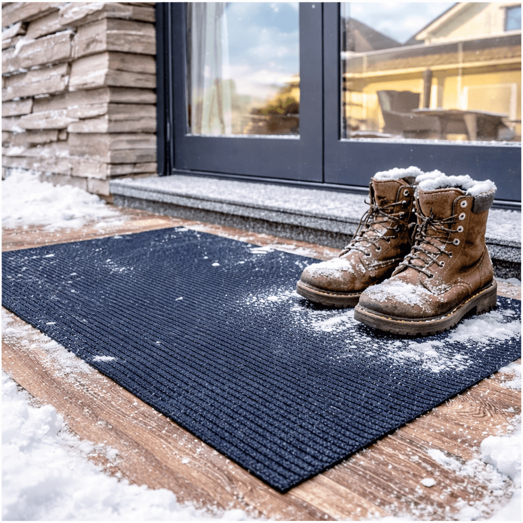 Inspiration Indoor-Outdoor Blue 5’ x 8’ Area Rug – Rubber Back Non-Slip