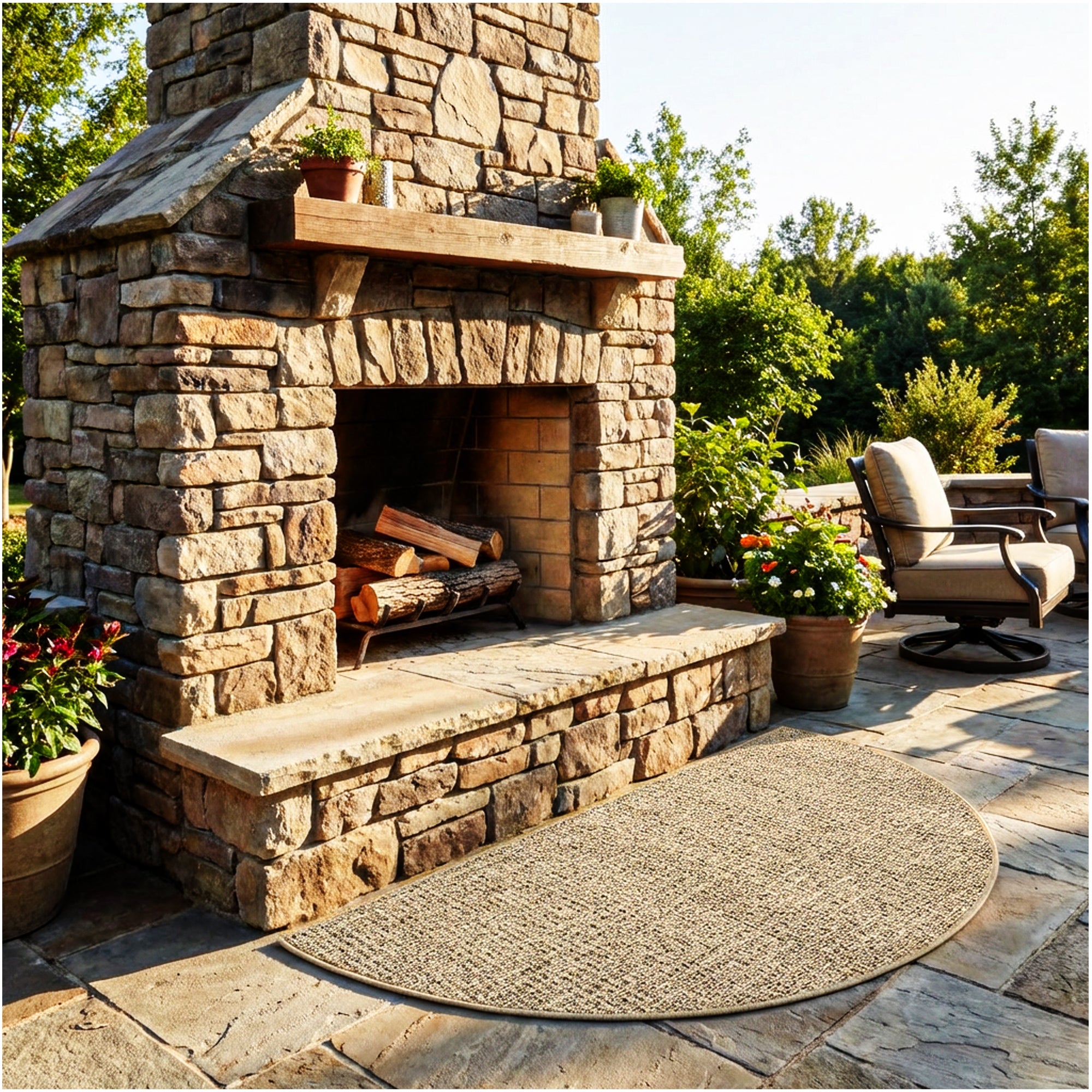 Casual Boucle Indoor/Outdoor Area Rug – Custom Sizes, 6 Colors