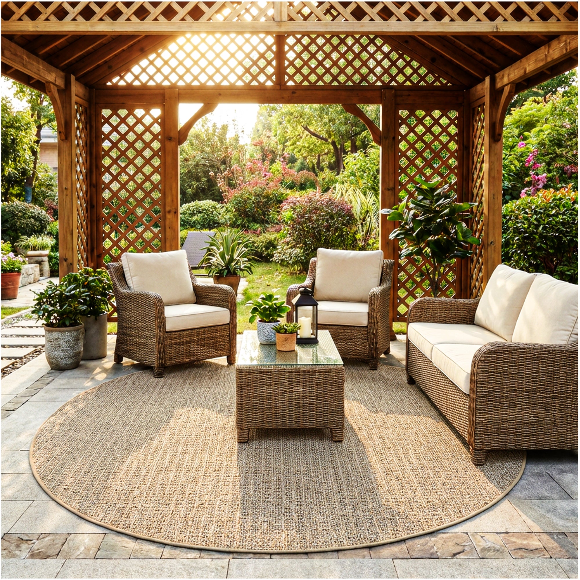 Casual Boucle Indoor/Outdoor Area Rug – Custom Sizes, 6 Colors