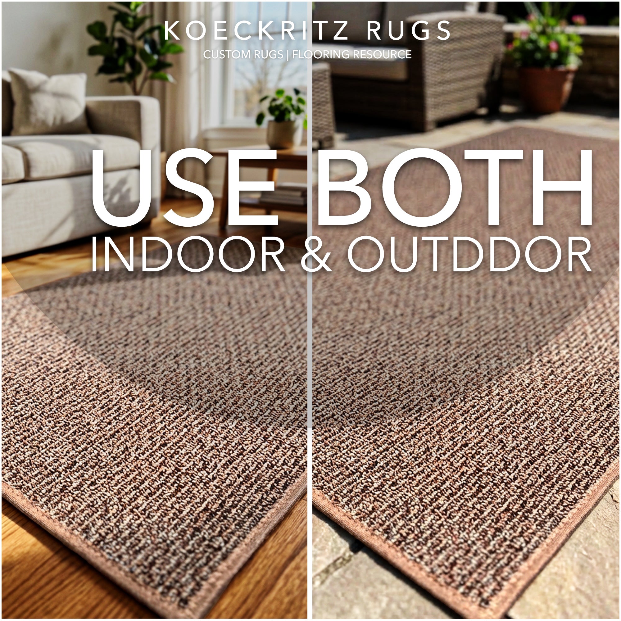 Natural Path Indoor/Outdoor Area Rug – Custom Sizes, 6 Colors