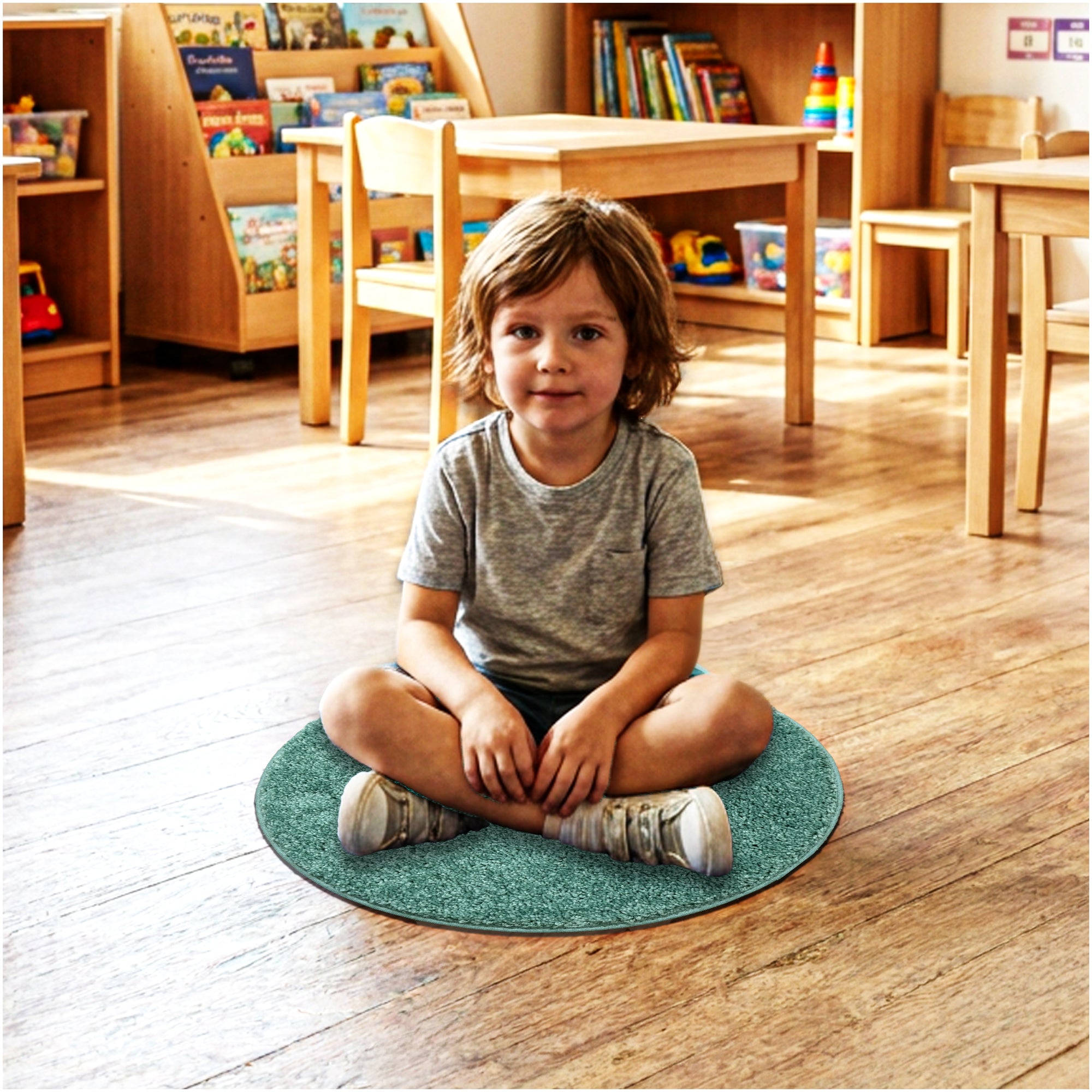Children’s Classroom Carpet Circle Seats – Multiple Colors | 18” Round Soft Floor Cushions