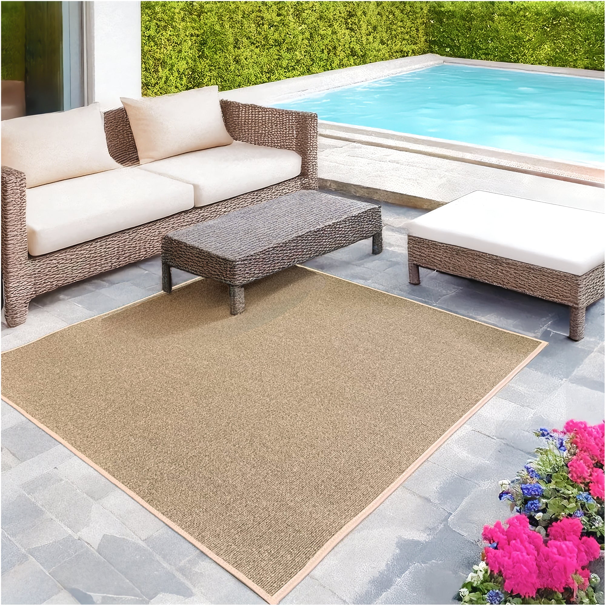 Roanoke Rib Indoor-Outdoor Area Rug in Custom Sizes - Sample
