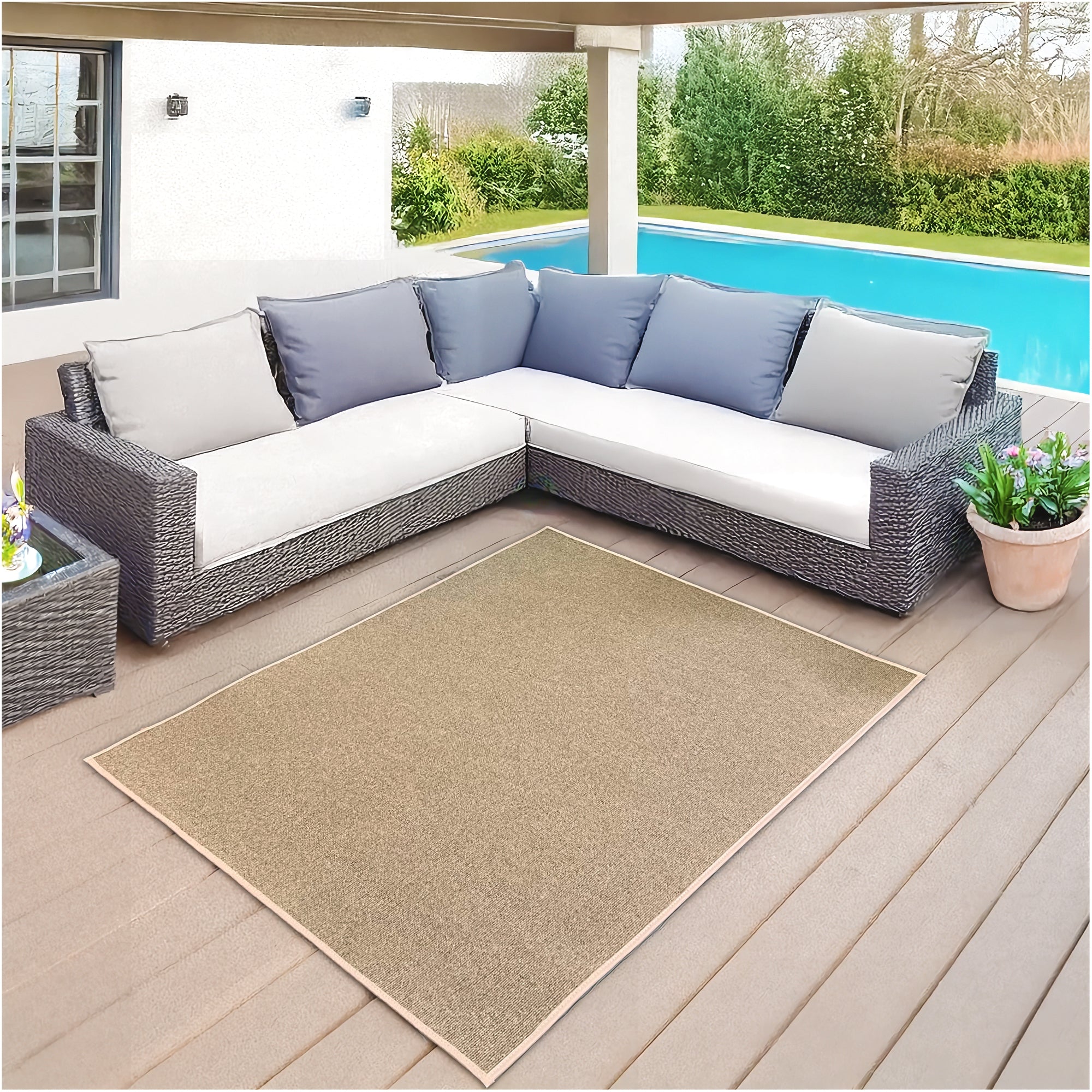 Roanoke Rib Indoor-Outdoor Area Rug in Custom Sizes - Sample