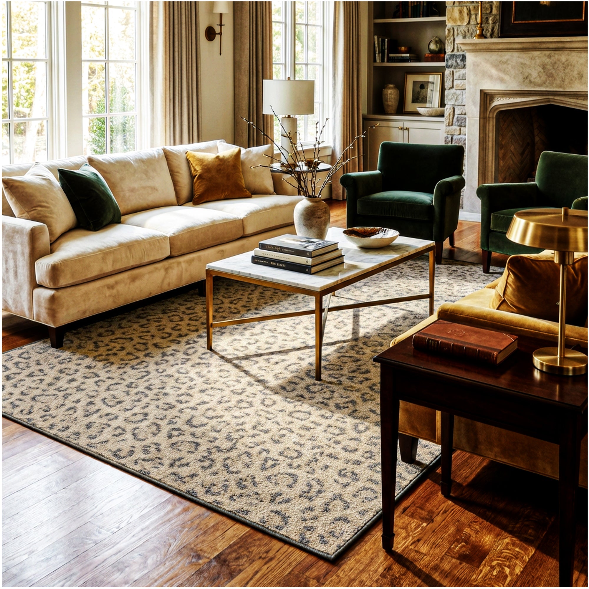 Milliken Exotic Touch Leopard Indoor Area Rug – 40 oz Cut Pile, Custom Sizes & Colors