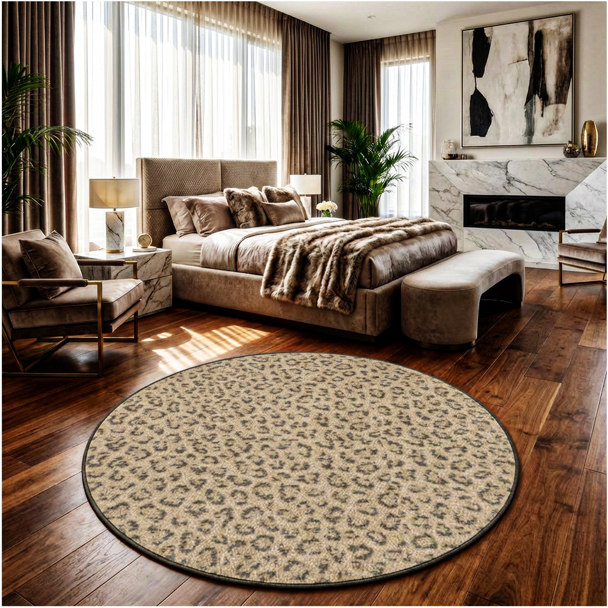 Milliken Exotic Touch Leopard Indoor Area Rug – 40 oz Cut Pile, Custom Sizes & Colors