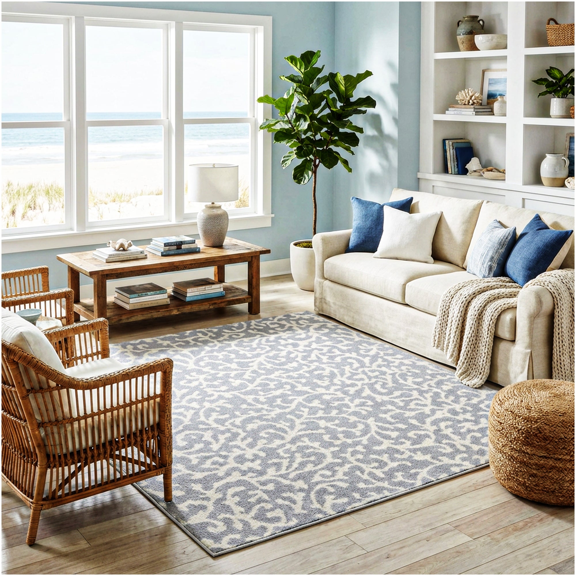 Milliken Coral Springs Indoor Area Rug | Standard Sizes & Color Options