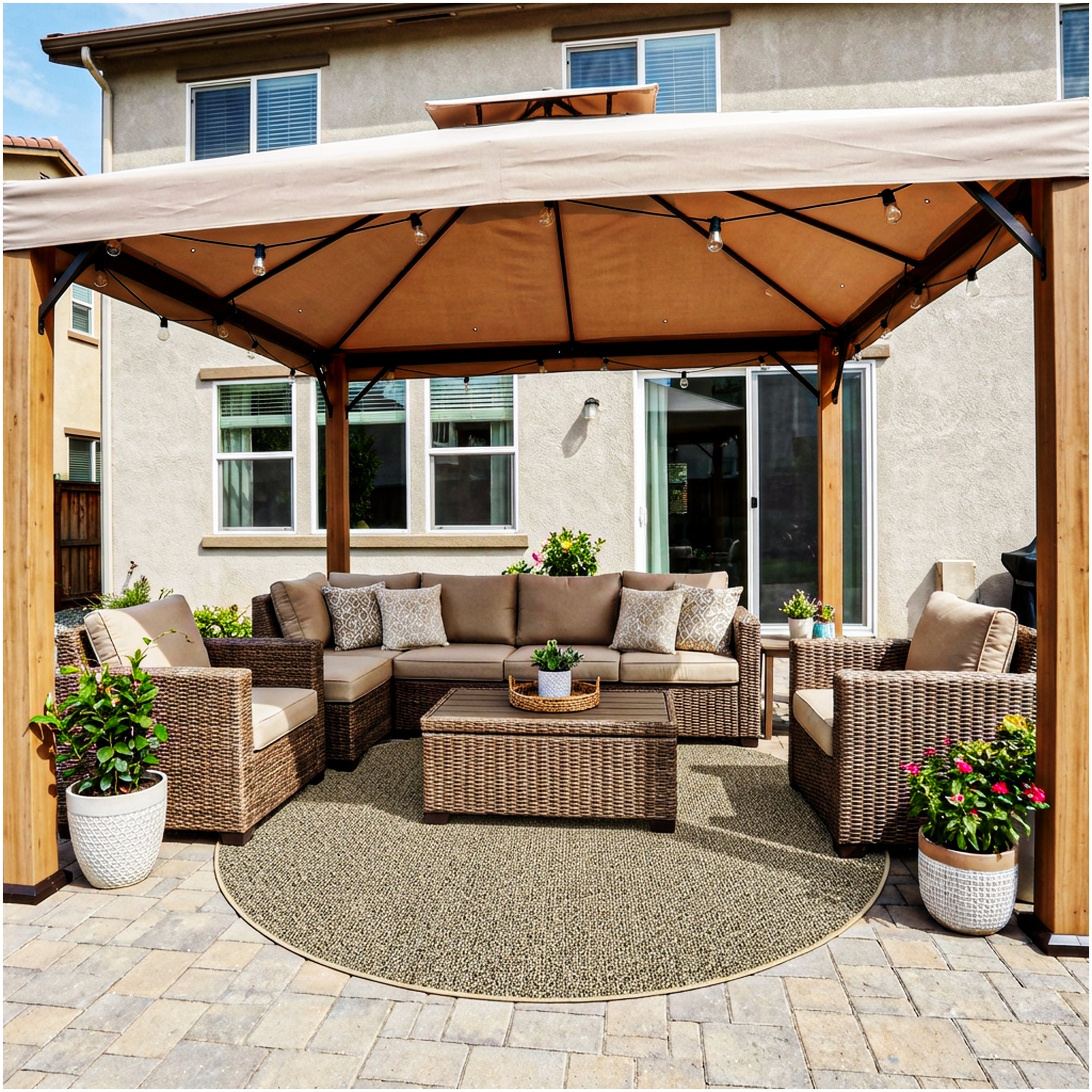 Natural Path Indoor/Outdoor Area Rug – Custom Sizes, 6 Colors