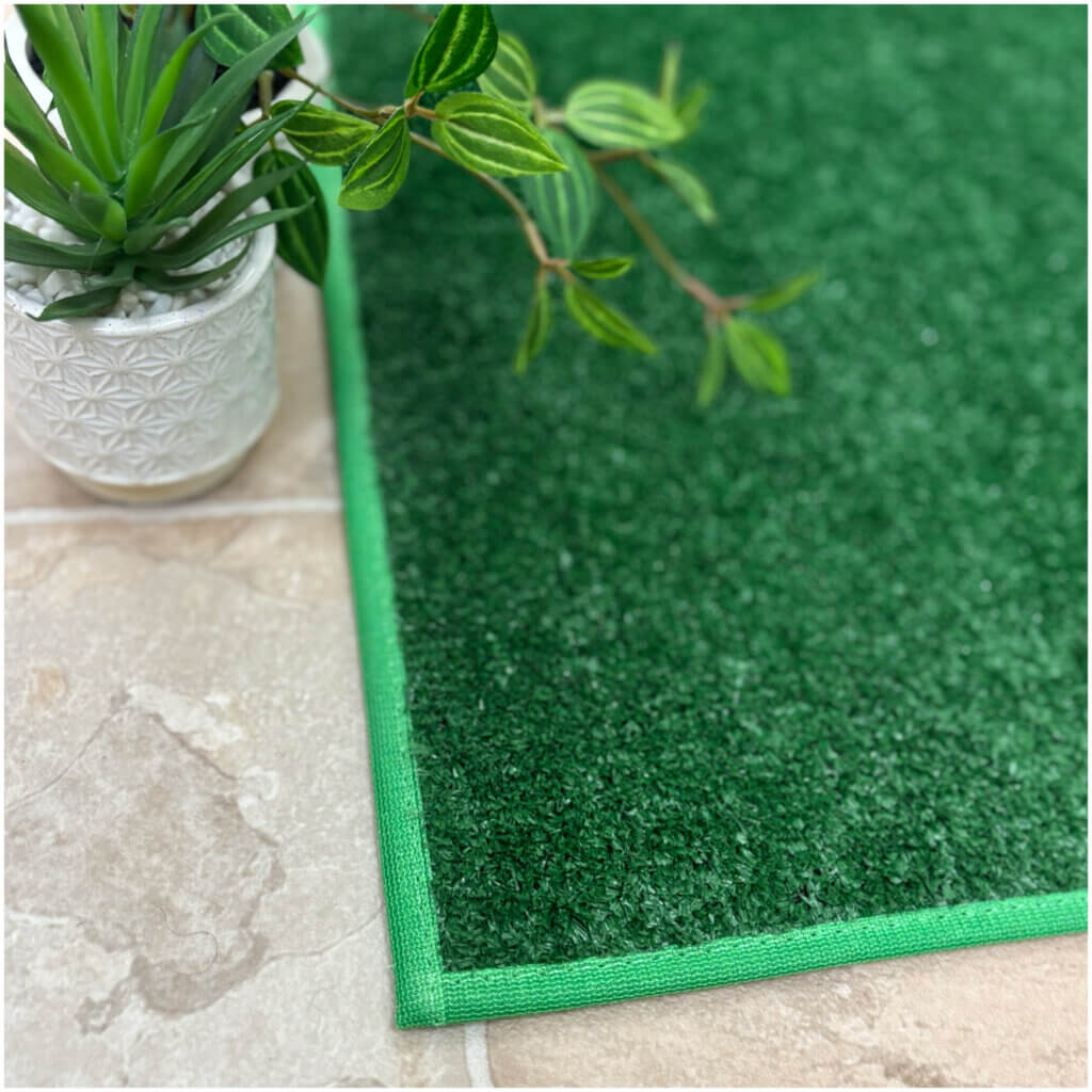 Turftime Artificial Grass Rug – Brown & Green, Custom Sizes