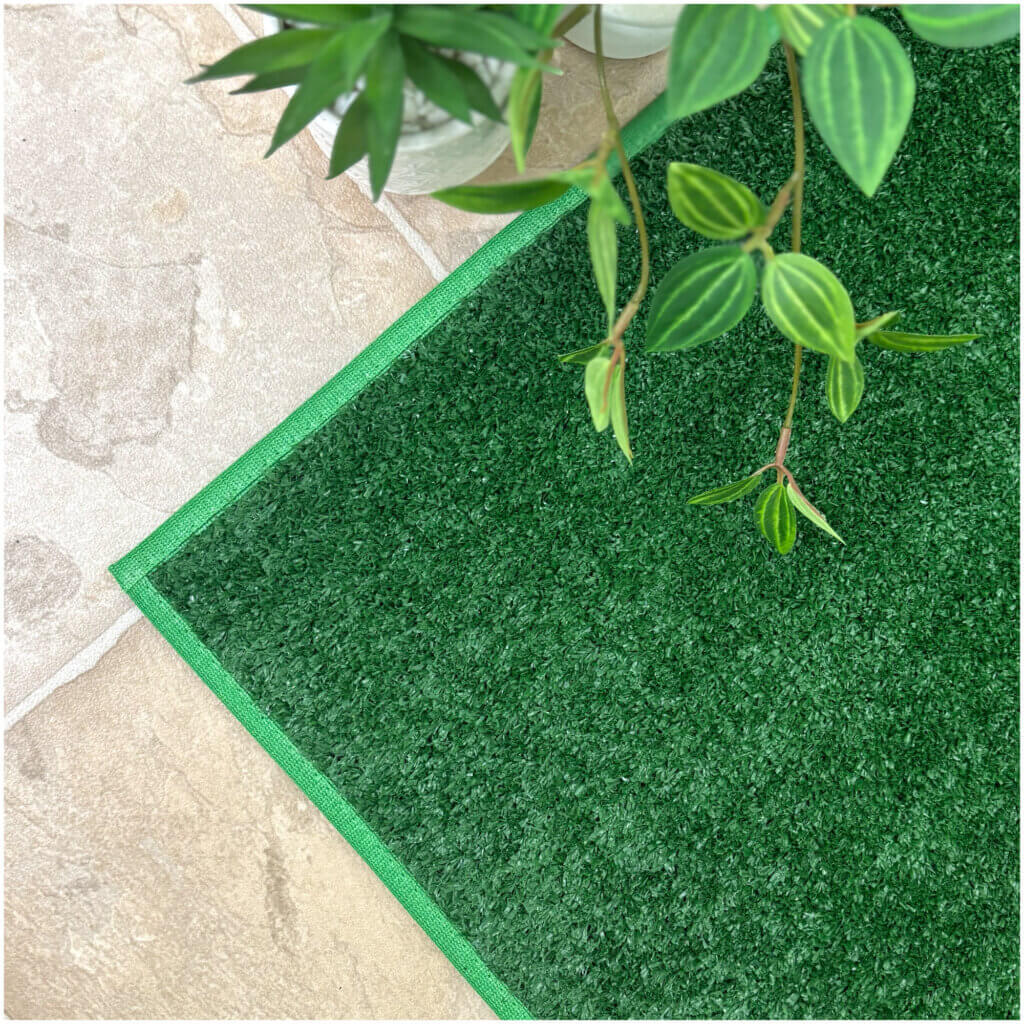 Turftime Artificial Grass Rug – Brown & Green, Custom Sizes
