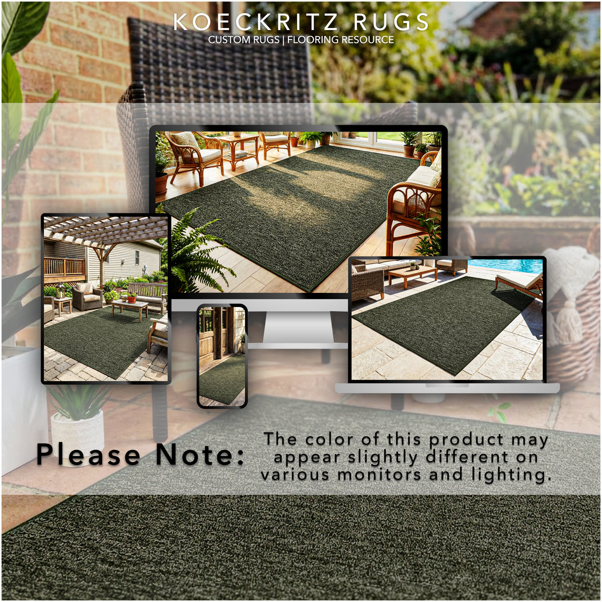 Outside Agenda Indoor Outdoor Rug | Durable Level Loop Rug in Custom Sizes