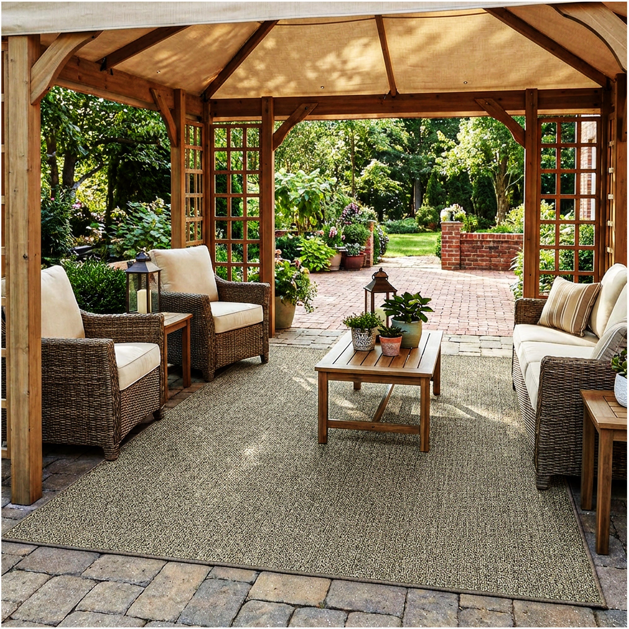Casual Boucle Indoor/Outdoor Area Rug – Custom Sizes, 6 Colors