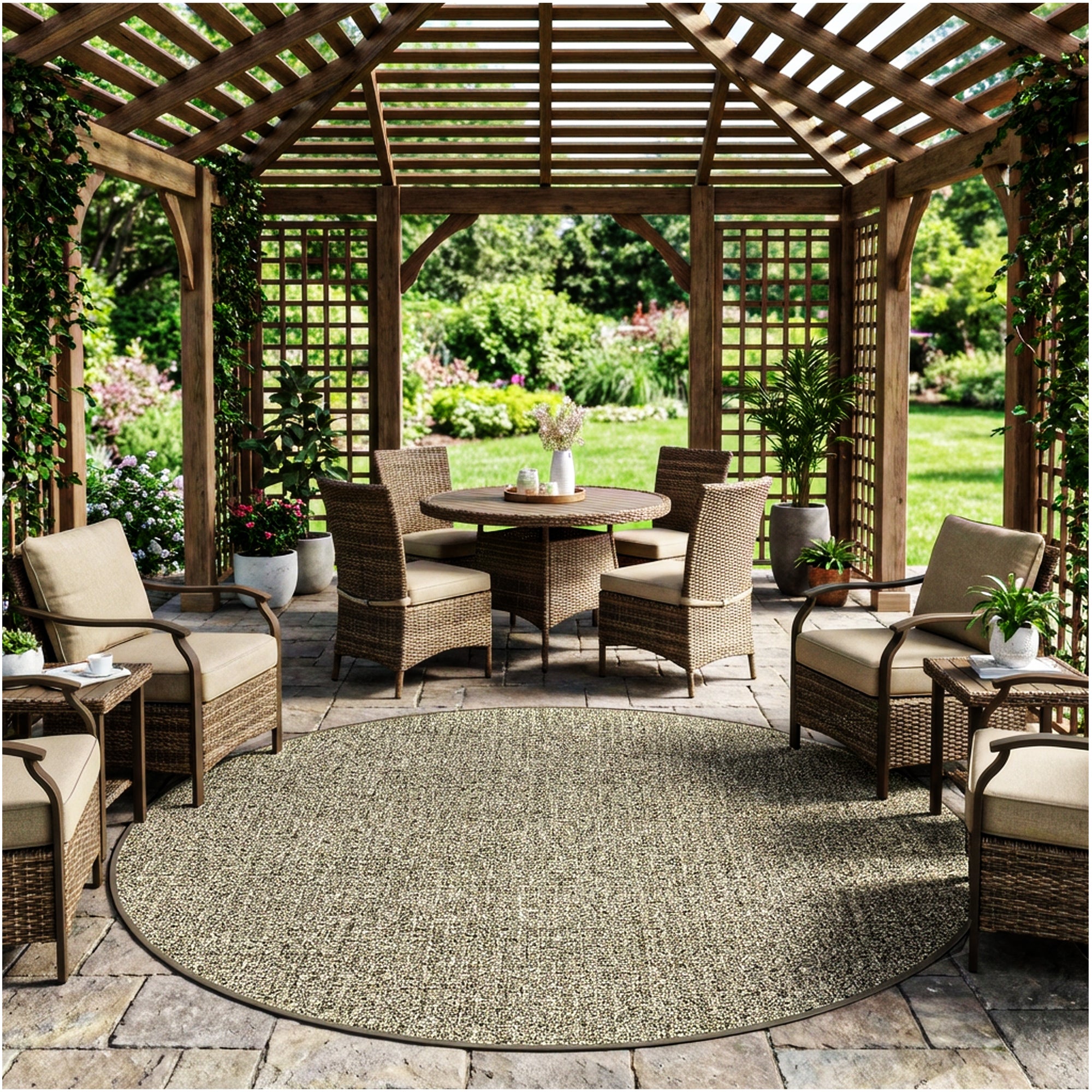 Casual Boucle Indoor/Outdoor Area Rug – Custom Sizes, 6 Colors