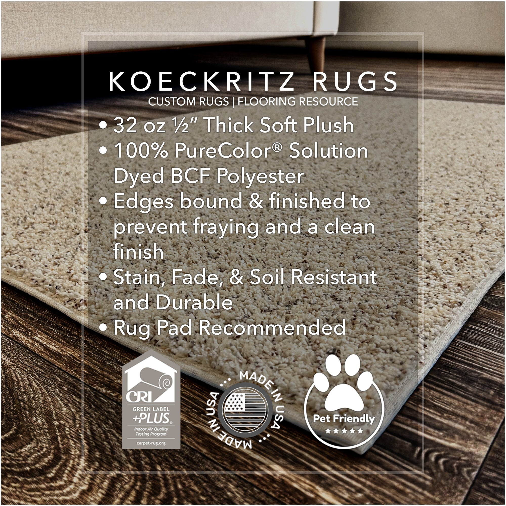 Toast of the Town Plush Frieze Area Rug