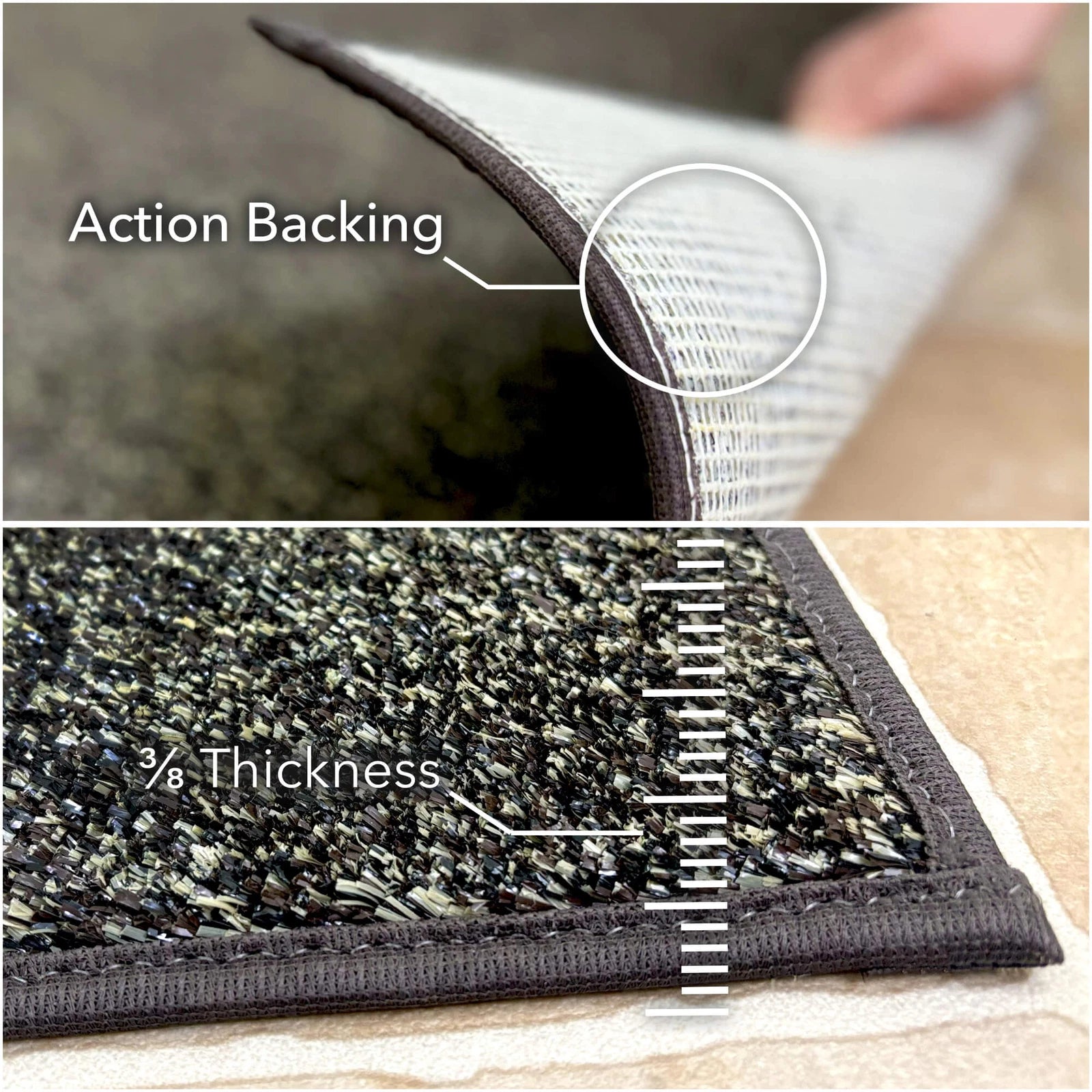 Cabana Tweed Artificial Grass Turf Rug – 3/8” Thick Ultra Turf Carpet, Custom Size, 7 Colors
