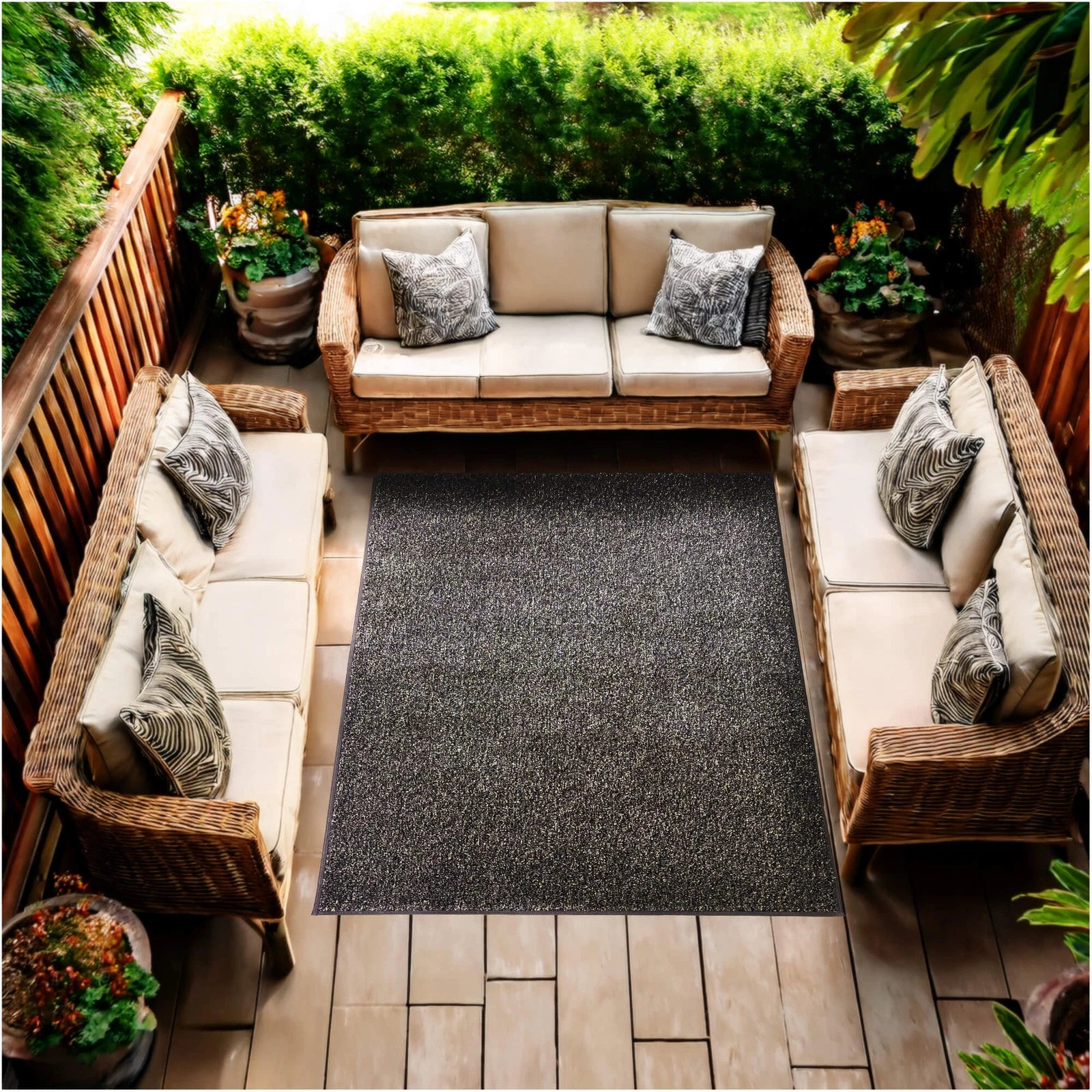 Cabana Tweed Artificial Grass Turf Rug – 3/8” Thick Ultra Turf Carpet, Custom Size, 7 Colors
