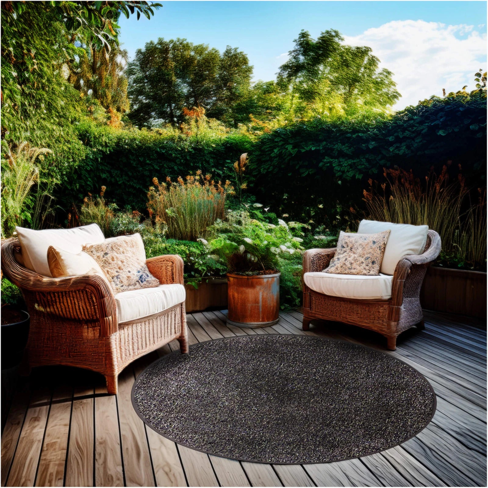 Cabana Tweed Artificial Grass Turf Rug – 3/8” Thick Ultra Turf Carpet, Custom Size, 7 Colors