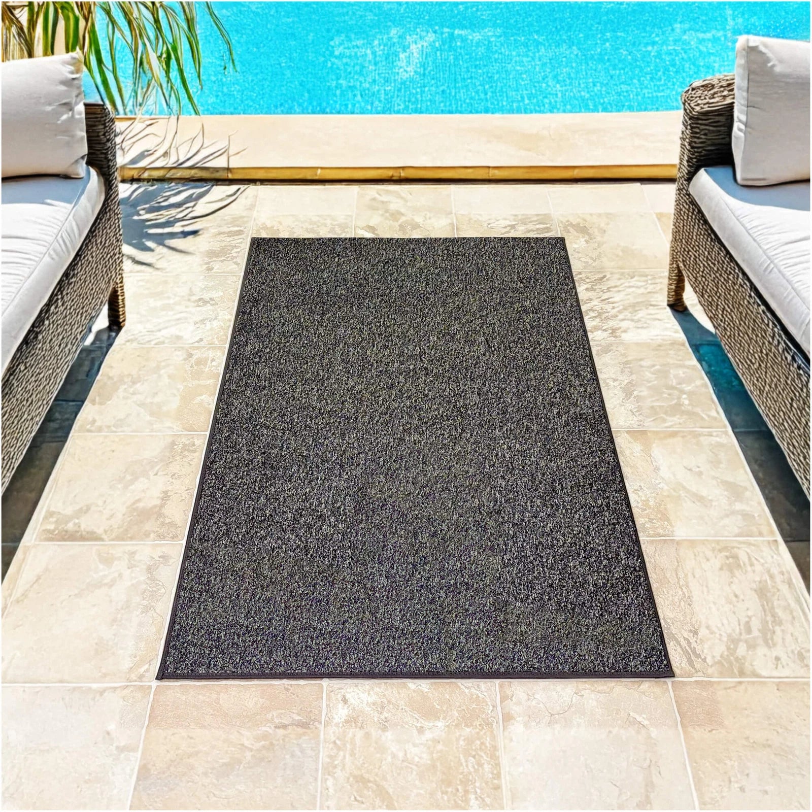 Cabana Tweed Artificial Grass Turf Rug – 3/8” Thick Ultra Turf Carpet, Custom Size, 7 Colors