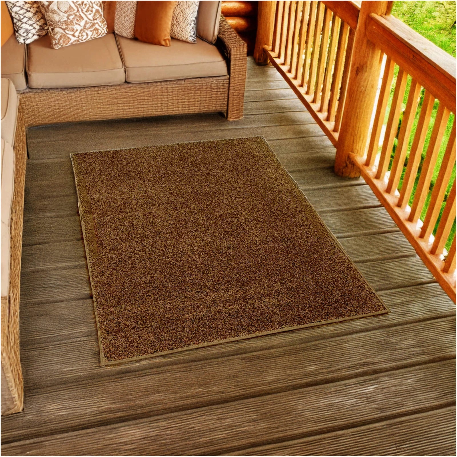Cabana Tweed Artificial Grass Turf Rug – 3/8” Thick Ultra Turf Carpet, Custom Size, 7 Colors