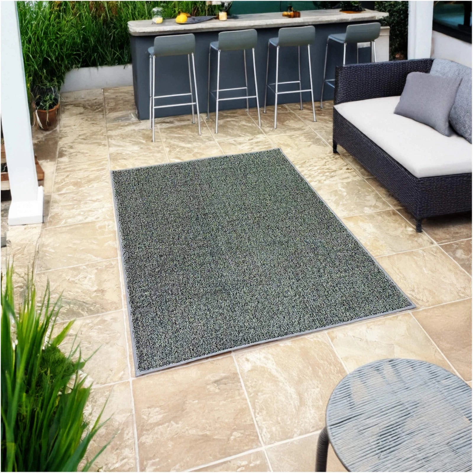 Cabana Tweed Artificial Grass Turf Rug – 3/8” Thick Ultra Turf Carpet, Custom Size, 7 Colors