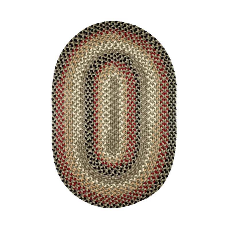 Rhody Forest Green Solid Wool Braided Area Rugs Mayflower MF-63