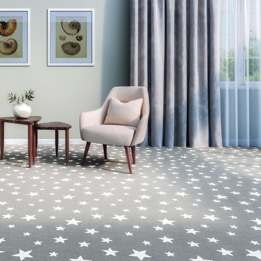 Kids Star Pattern Area Rug – Festival Collection by Kane Carpet | Multiple Sizes & Colors