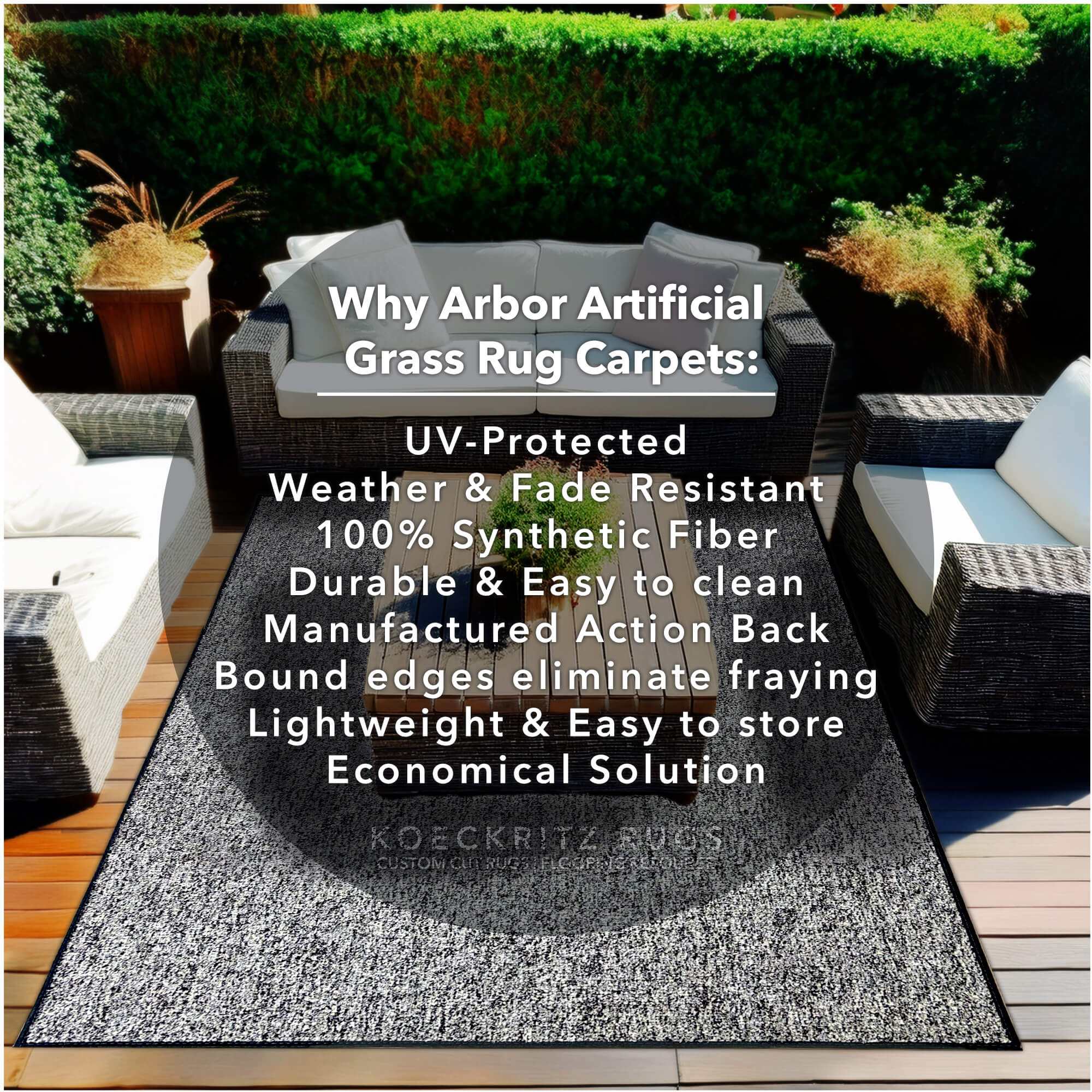 Arbor View Premium Artificial Grass Rug – Custom Sizes Available