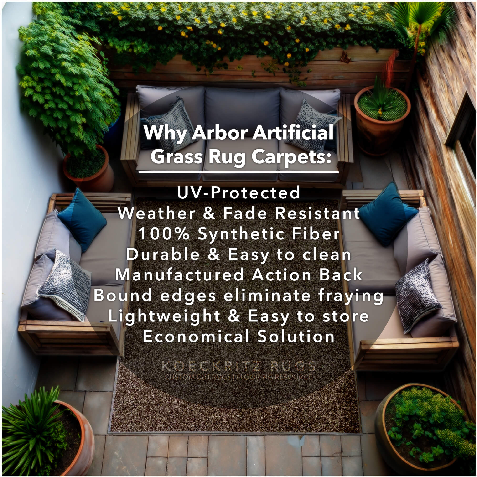 Arbor View Premium Artificial Grass Rug – Custom Sizes Available