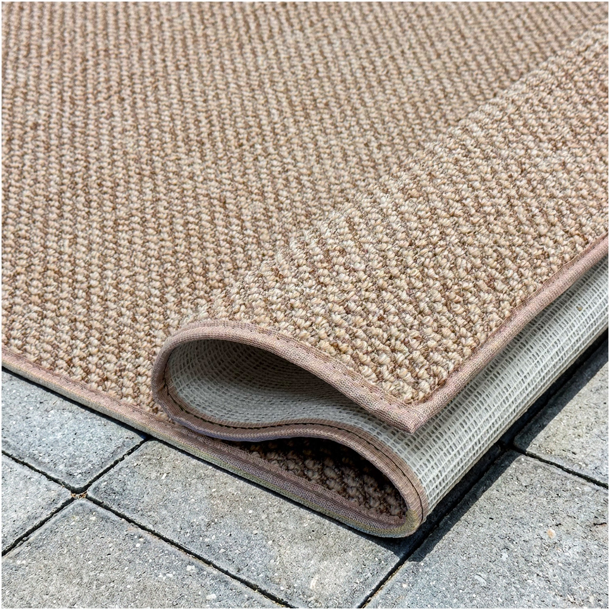 Berber Indoor-Outdoor Area Rug & Runner – Neutral Tones, Custom Sizes