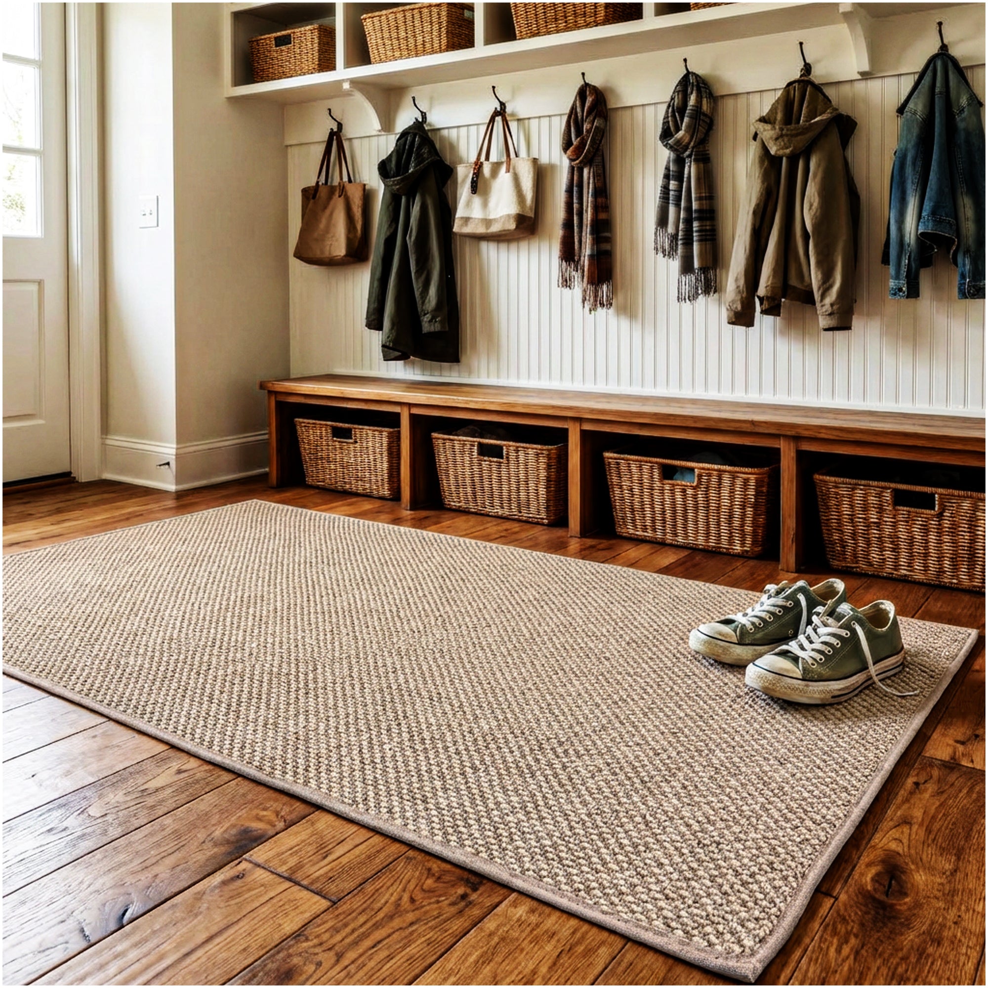 Berber Indoor-Outdoor Area Rug & Runner – Neutral Tones, Custom Sizes