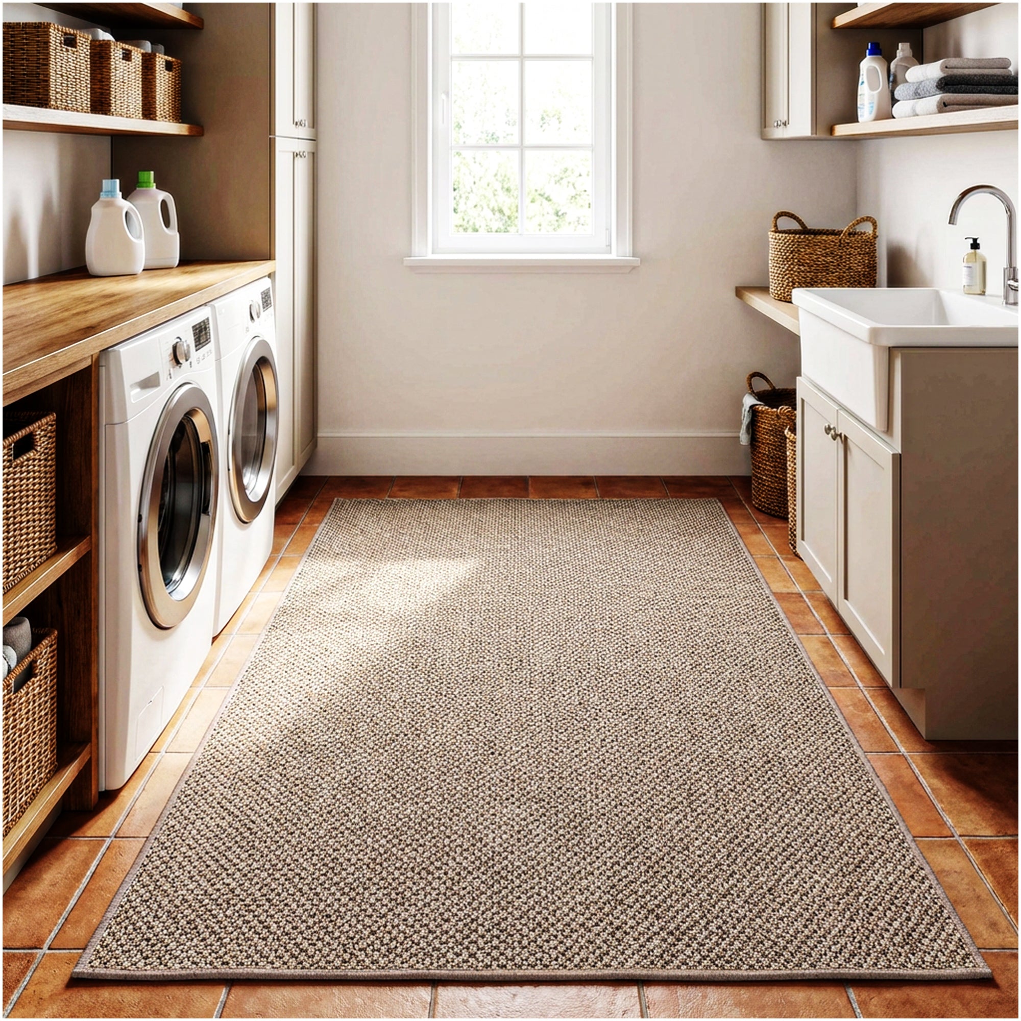 Berber Indoor-Outdoor Area Rug & Runner – Neutral Tones, Custom Sizes