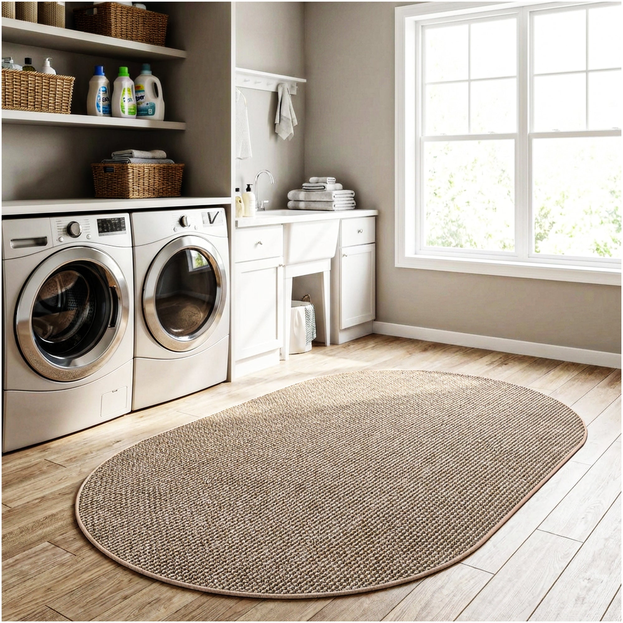 Berber Indoor-Outdoor Area Rug & Runner – Neutral Tones, Custom Sizes