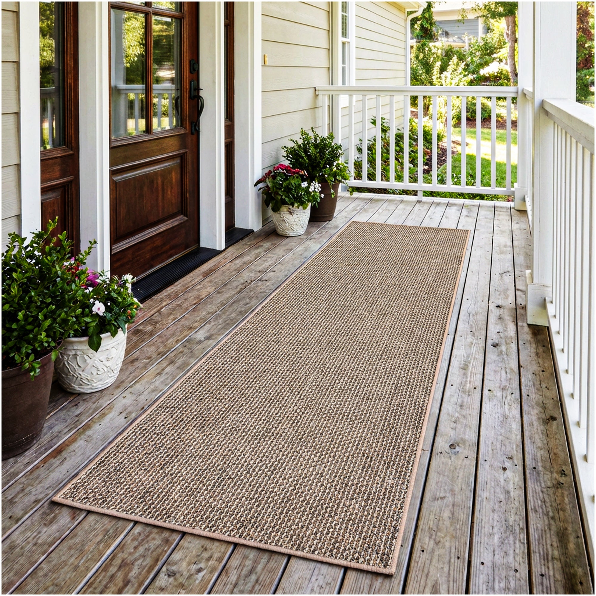Berber Indoor-Outdoor Area Rug & Runner – Neutral Tones, Custom Sizes