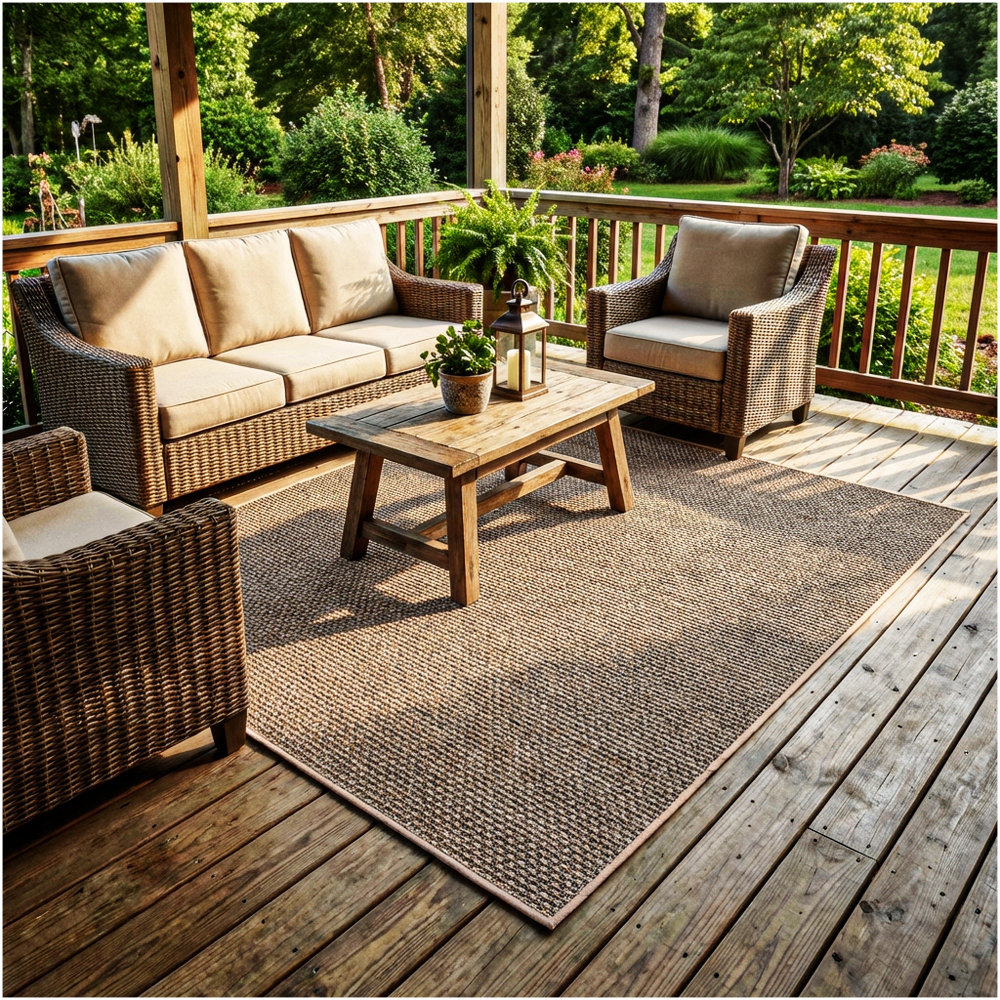 Berber Indoor-Outdoor Area Rug & Runner – Neutral Tones, Custom Sizes
