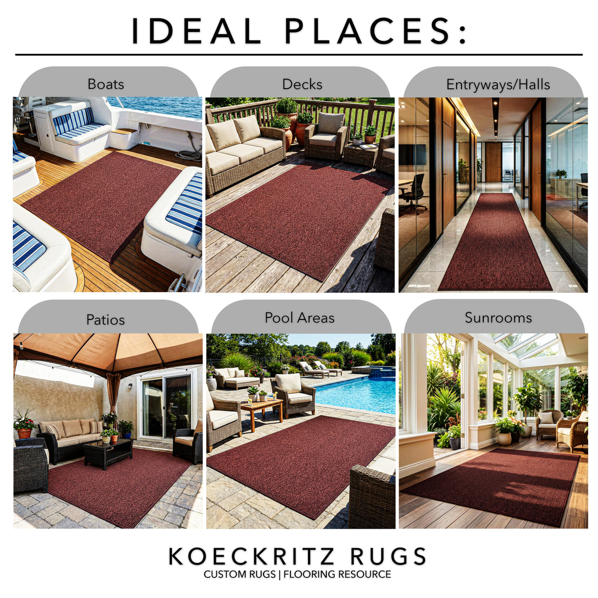 Outside Agenda Indoor Outdoor Rug | Durable Level Loop Rug in Custom Sizes