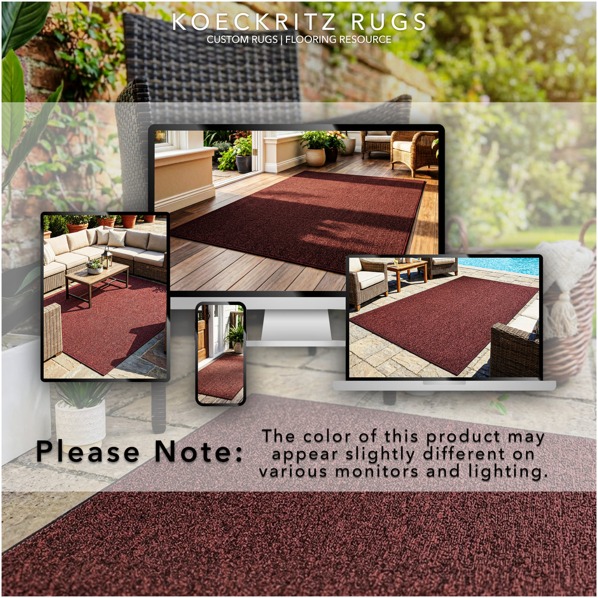 Outside Agenda Indoor Outdoor Rug | Durable Level Loop Rug in Custom Sizes