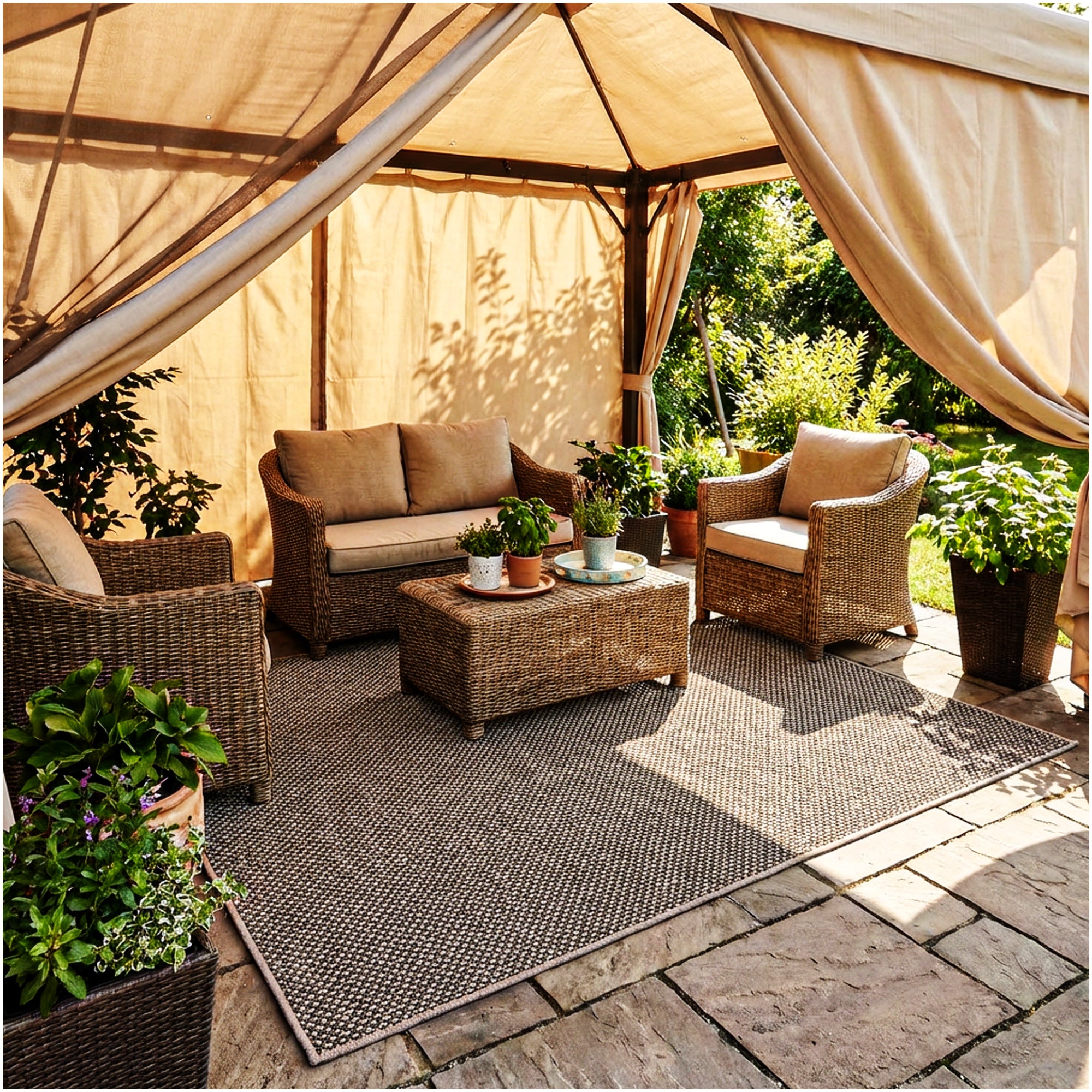 Berber Indoor-Outdoor Area Rug & Runner – Neutral Tones, Custom Sizes