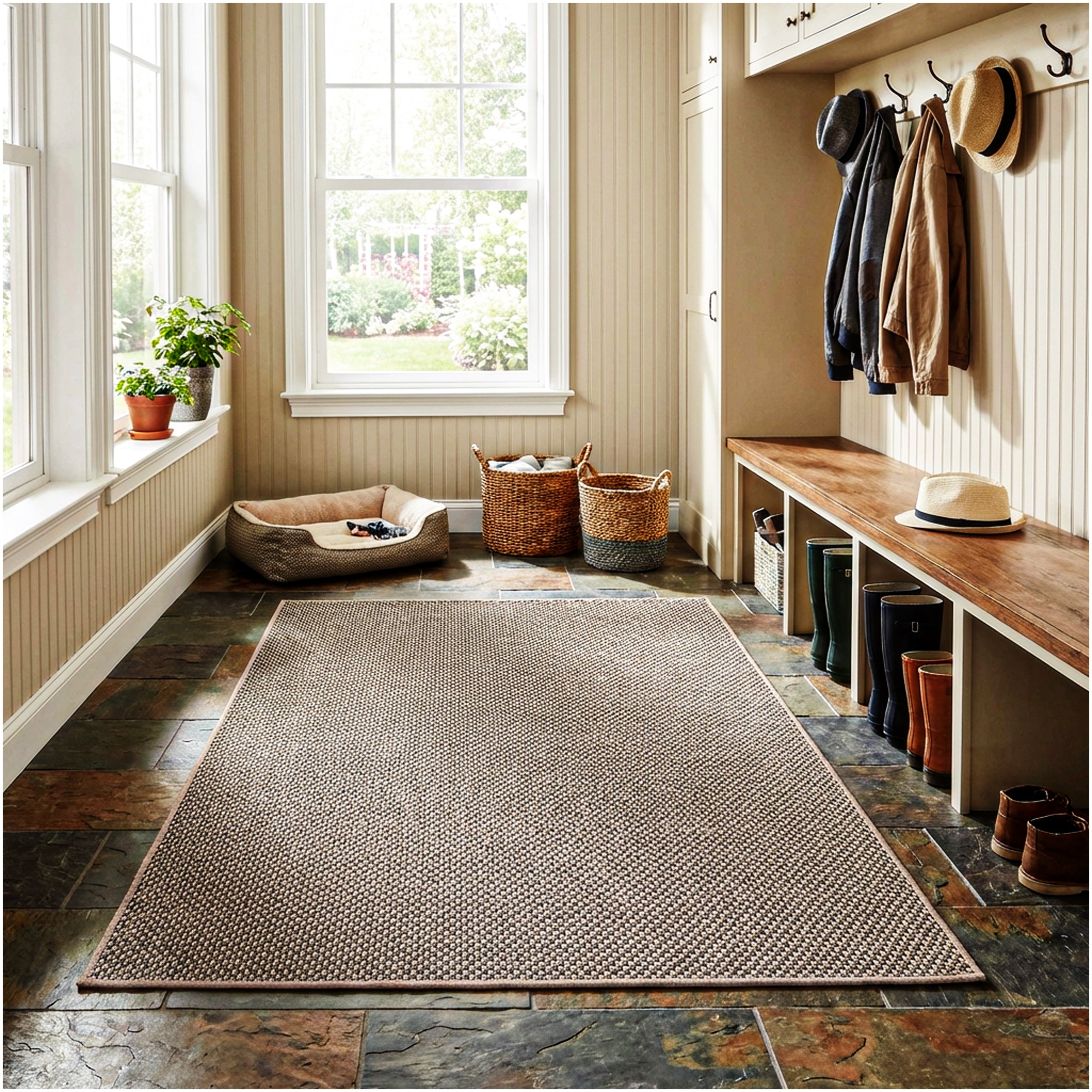 Berber Indoor-Outdoor Area Rug & Runner – Neutral Tones, Custom Sizes