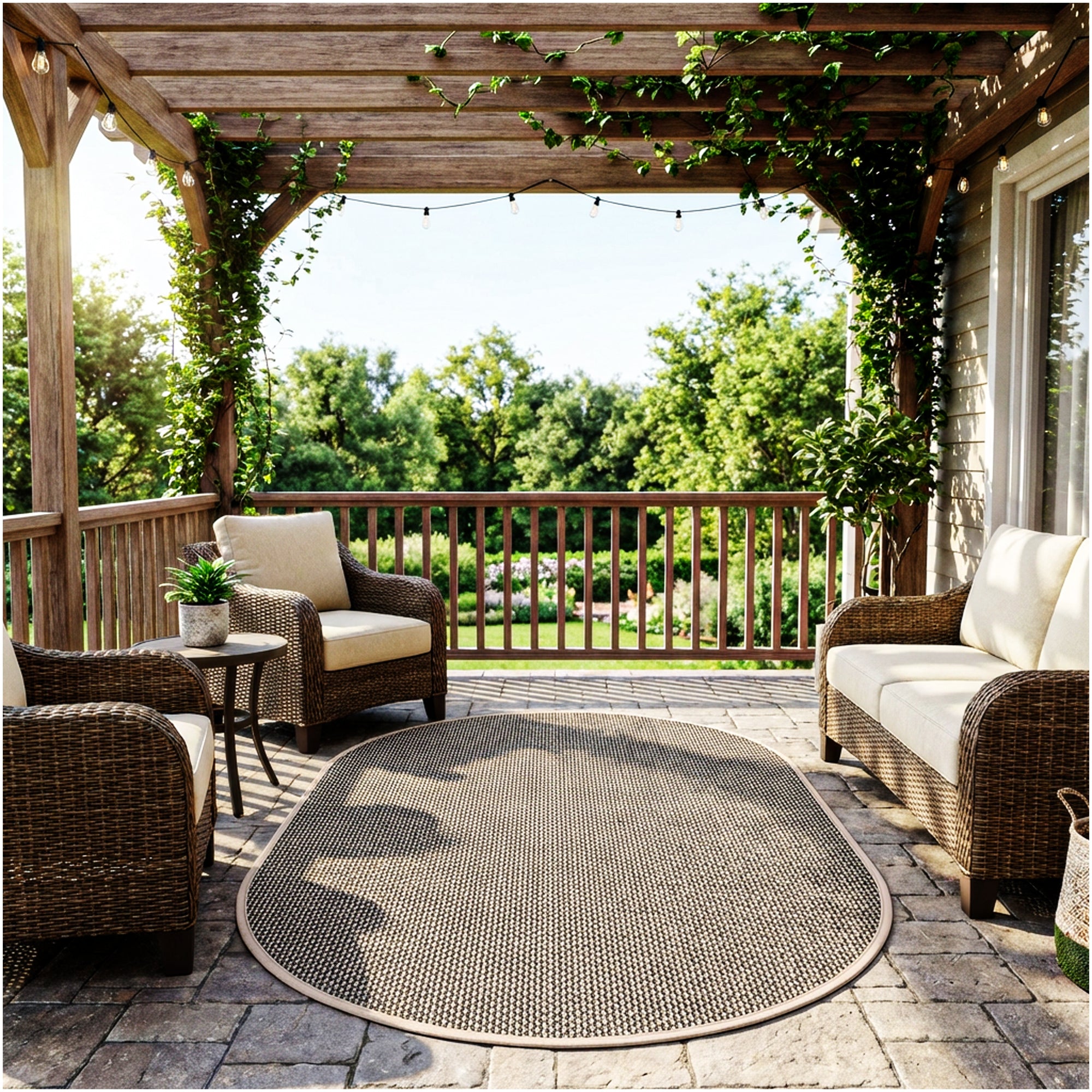 Berber Indoor-Outdoor Area Rug & Runner – Neutral Tones, Custom Sizes
