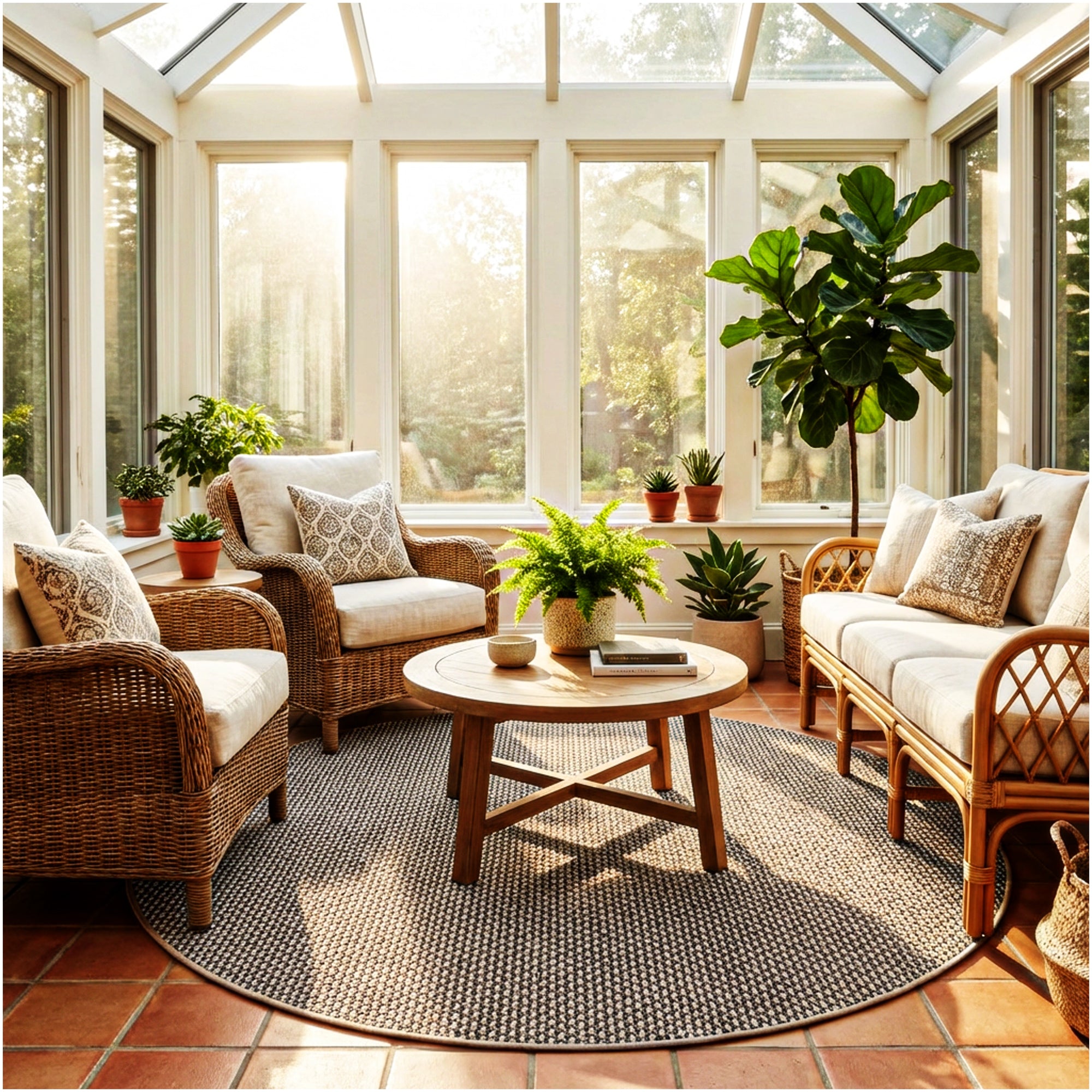 Berber Indoor-Outdoor Area Rug & Runner – Neutral Tones, Custom Sizes