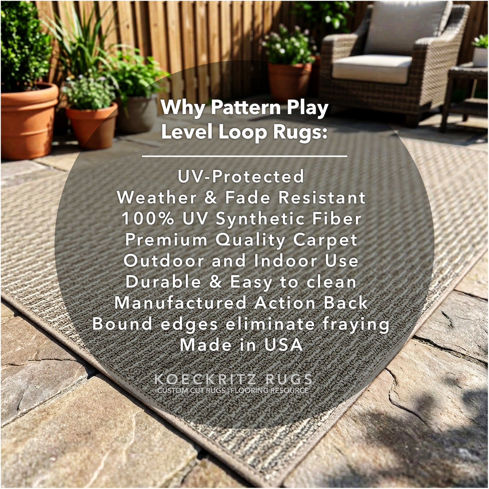 Pattern Play Level Loop Area Rug – Indoor/Outdoor | 5 Colors Available