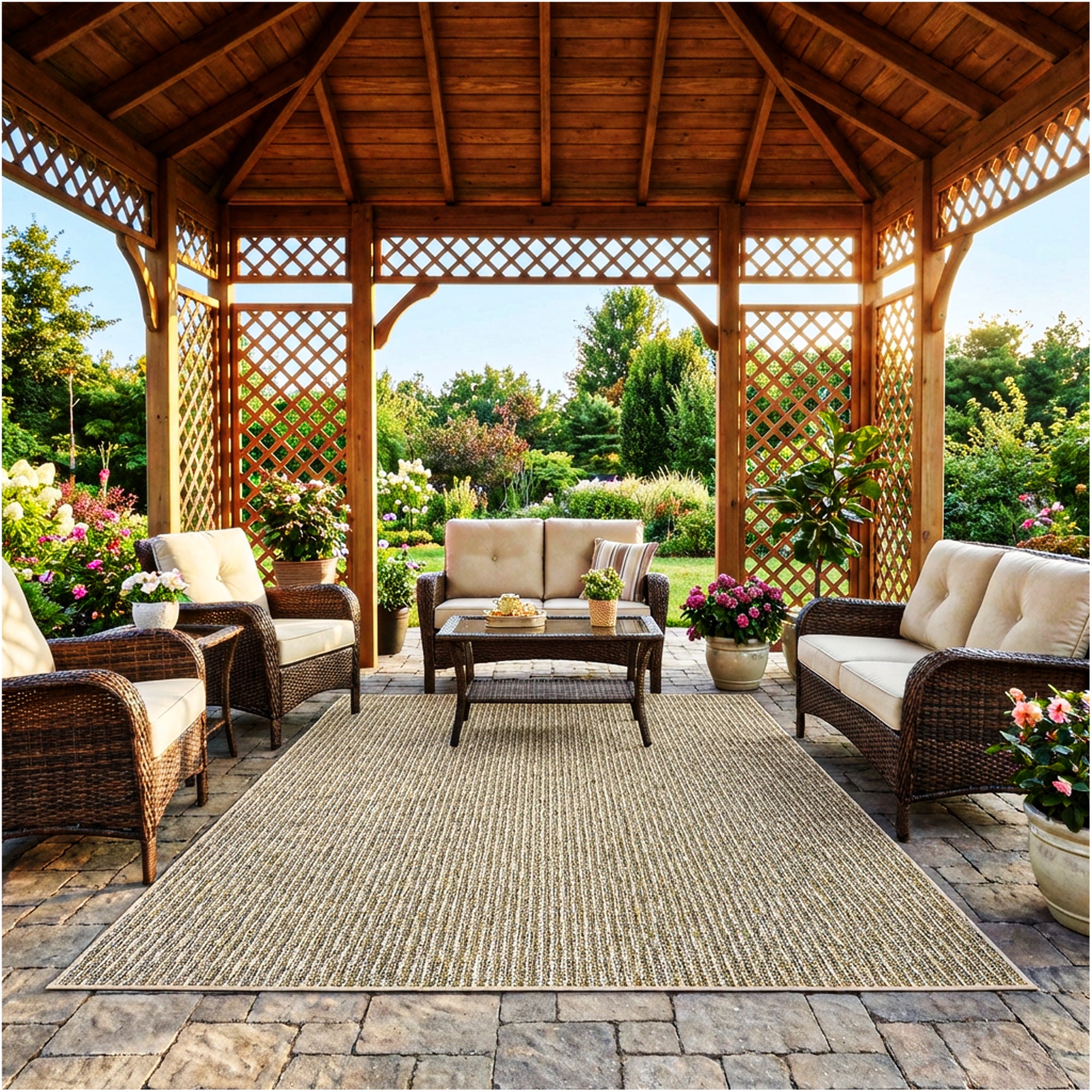 Pattern Play Level Loop Area Rug – Indoor/Outdoor | 5 Colors Available