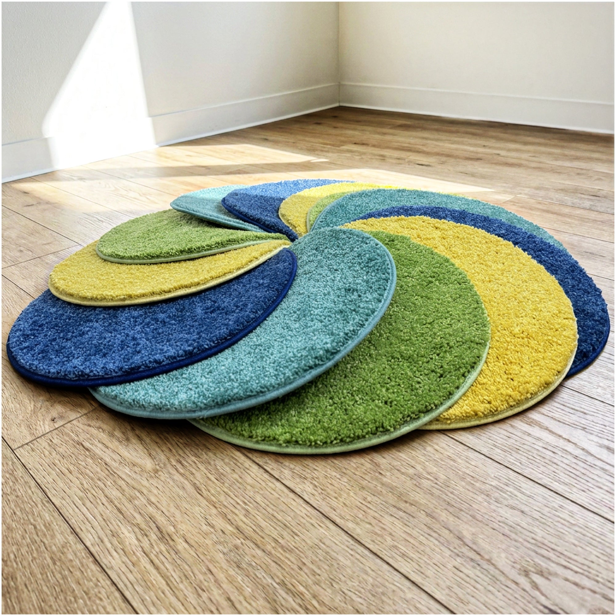 Children’s Carpet Circle Seats – Beach Day Collection Set of 20, 18” Round Soft Classroom Floor Cushions